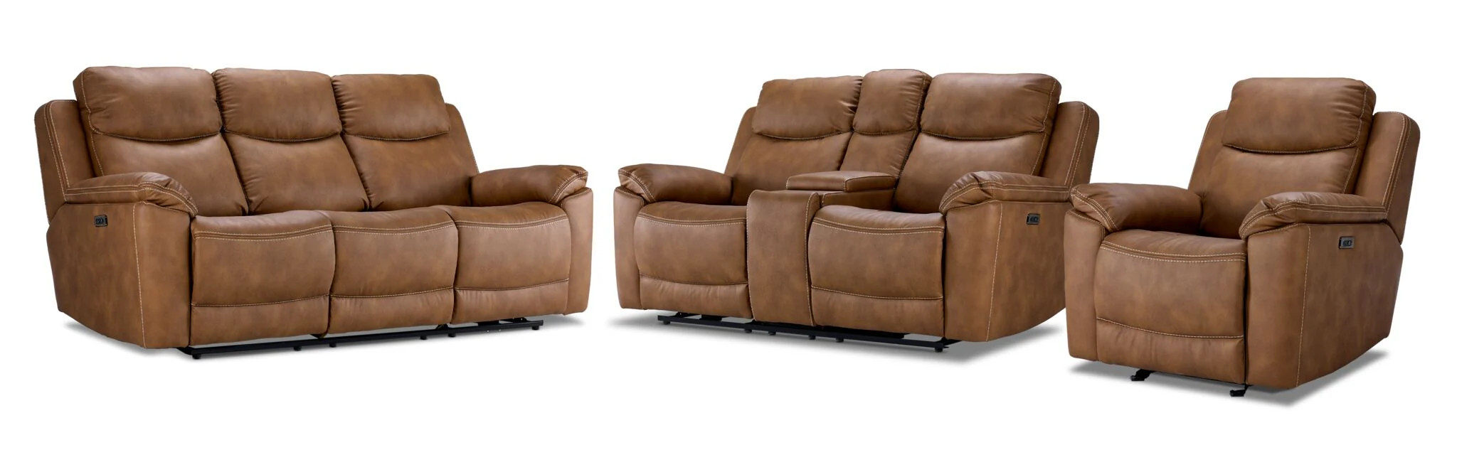 Santa Fe Power Reclining Sofa, Loveseat and Chair Set - Copper