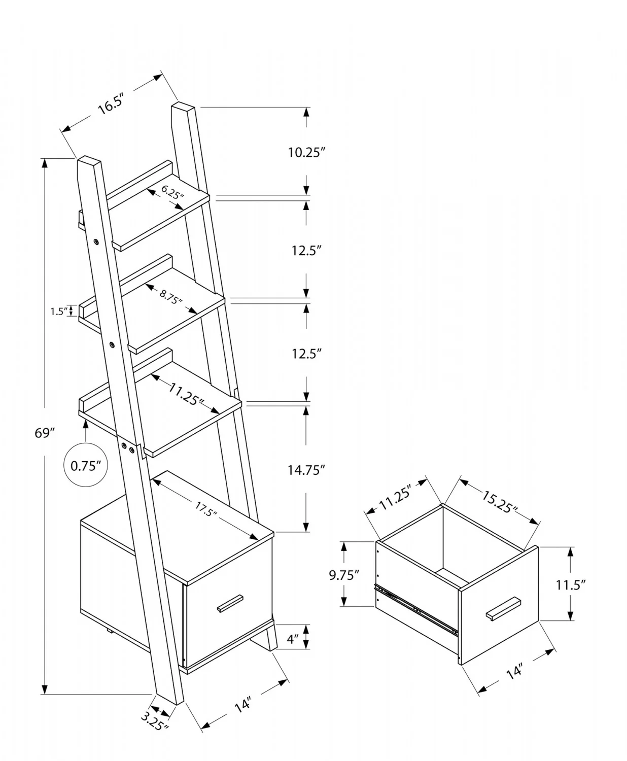 Saro Bookcase - Espresso - Image 3