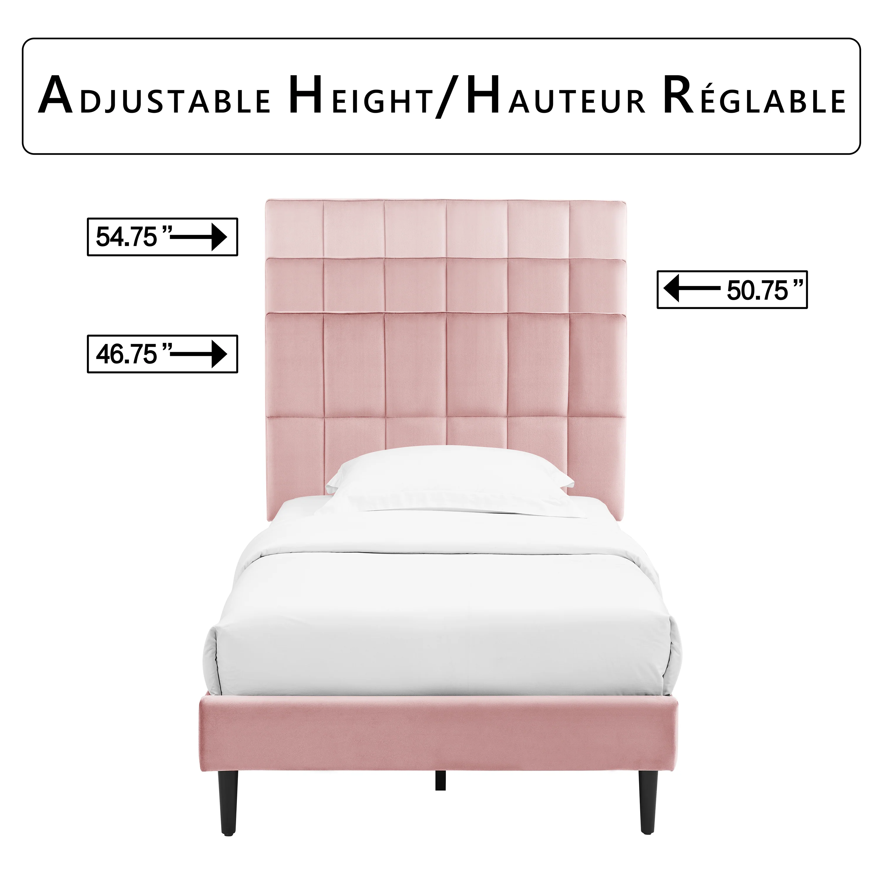 Sasha 3-Piece Twin Bed - Pink - Image 5