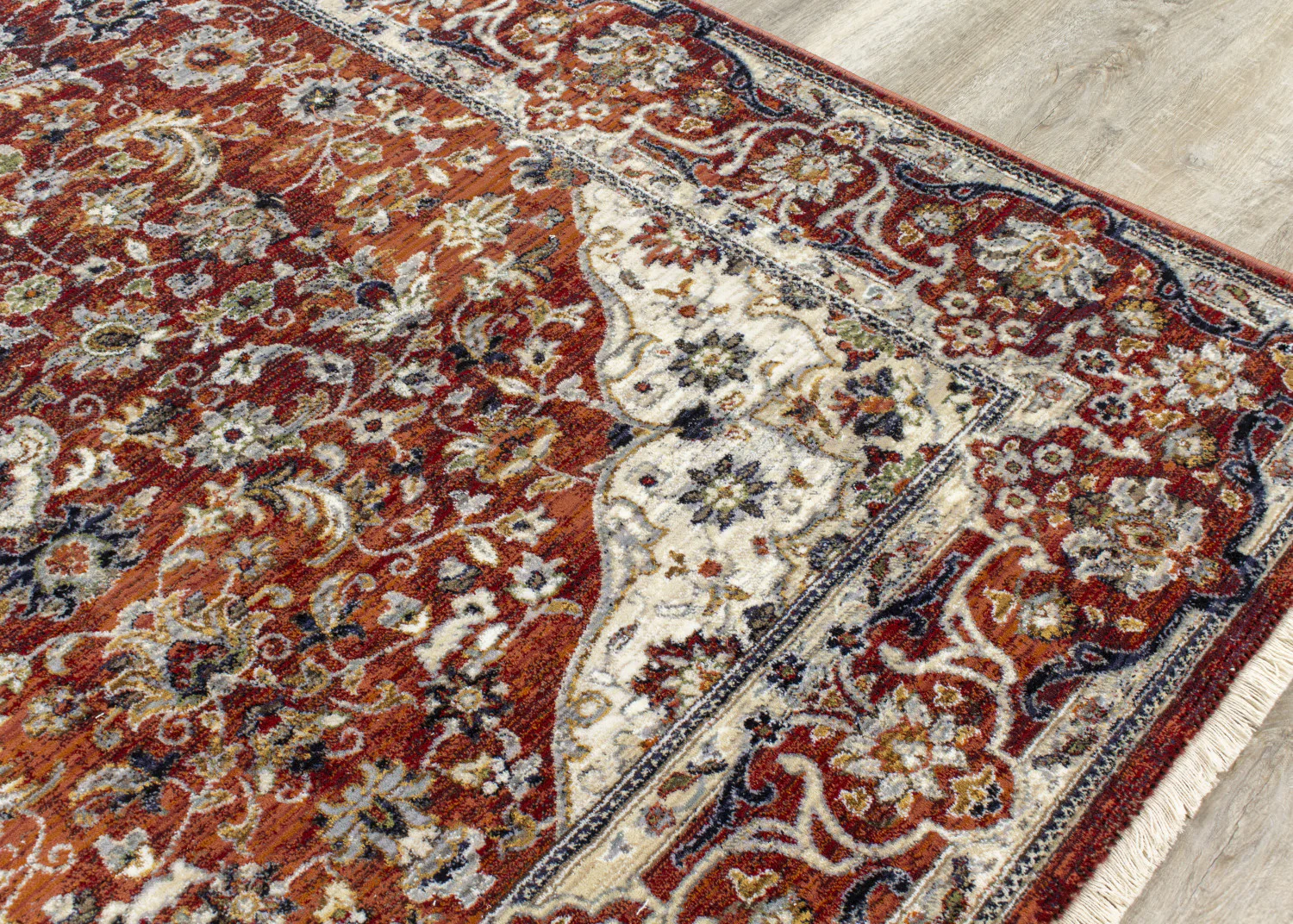 Satara Classic Border Area Rug - 5' X 8' - Red/Cream - Image 2