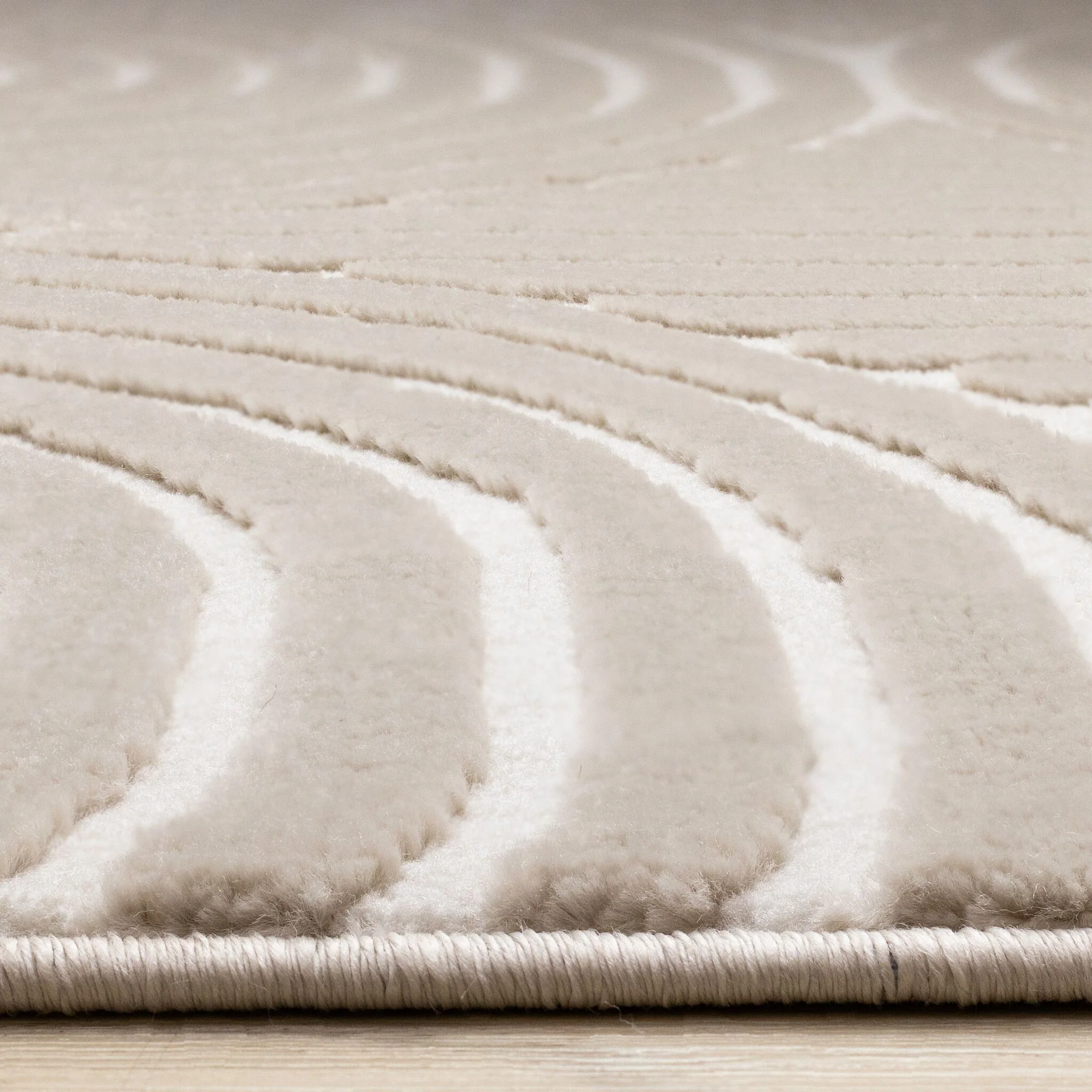 Sculpted Dunes 5'3" x 7'7" Modern Geometric Arches Pattern Area Rug - Cream, Beige - Image 6