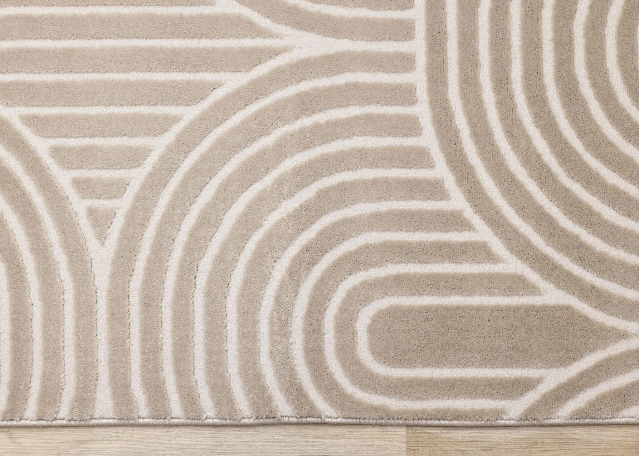 Sculpted Dunes 6'7" x 9'6" Modern Geometric Arches Pattern Area Rug - Cream, Beige - Image 6