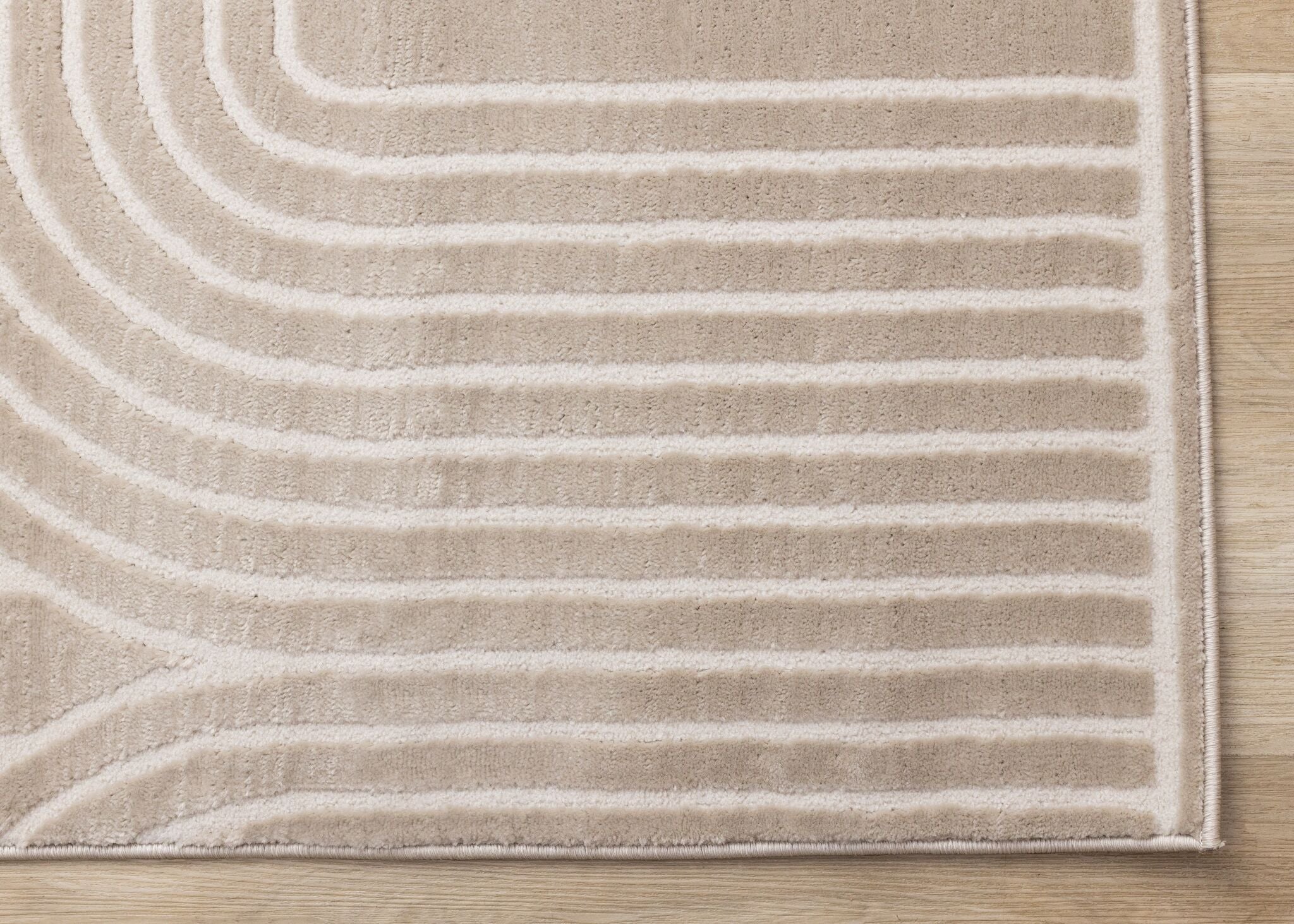 Sculpted Dunes 7'10" x 10'6" Modern Geometric Arches Pattern Area Rug - Cream, Beige - Image 4