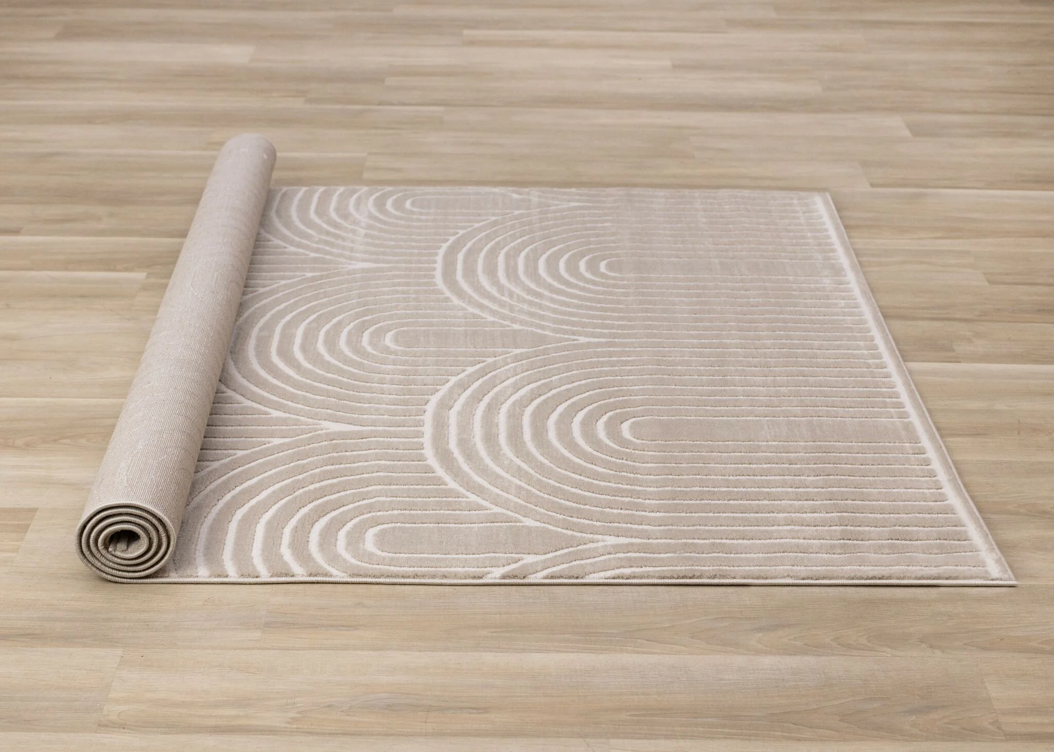 Sculpted Dunes 7'10" x 10'6" Modern Geometric Arches Pattern Area Rug - Cream, Beige - Image 9