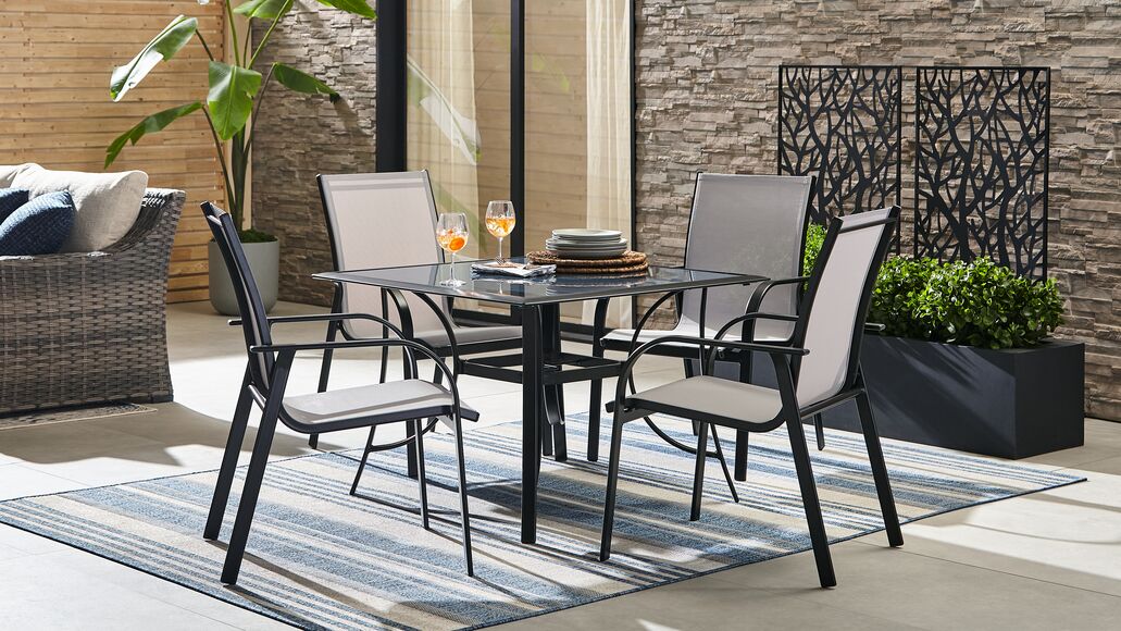 Seabrook II- Outdoor 5-Piece Dining - Grey - Image 2