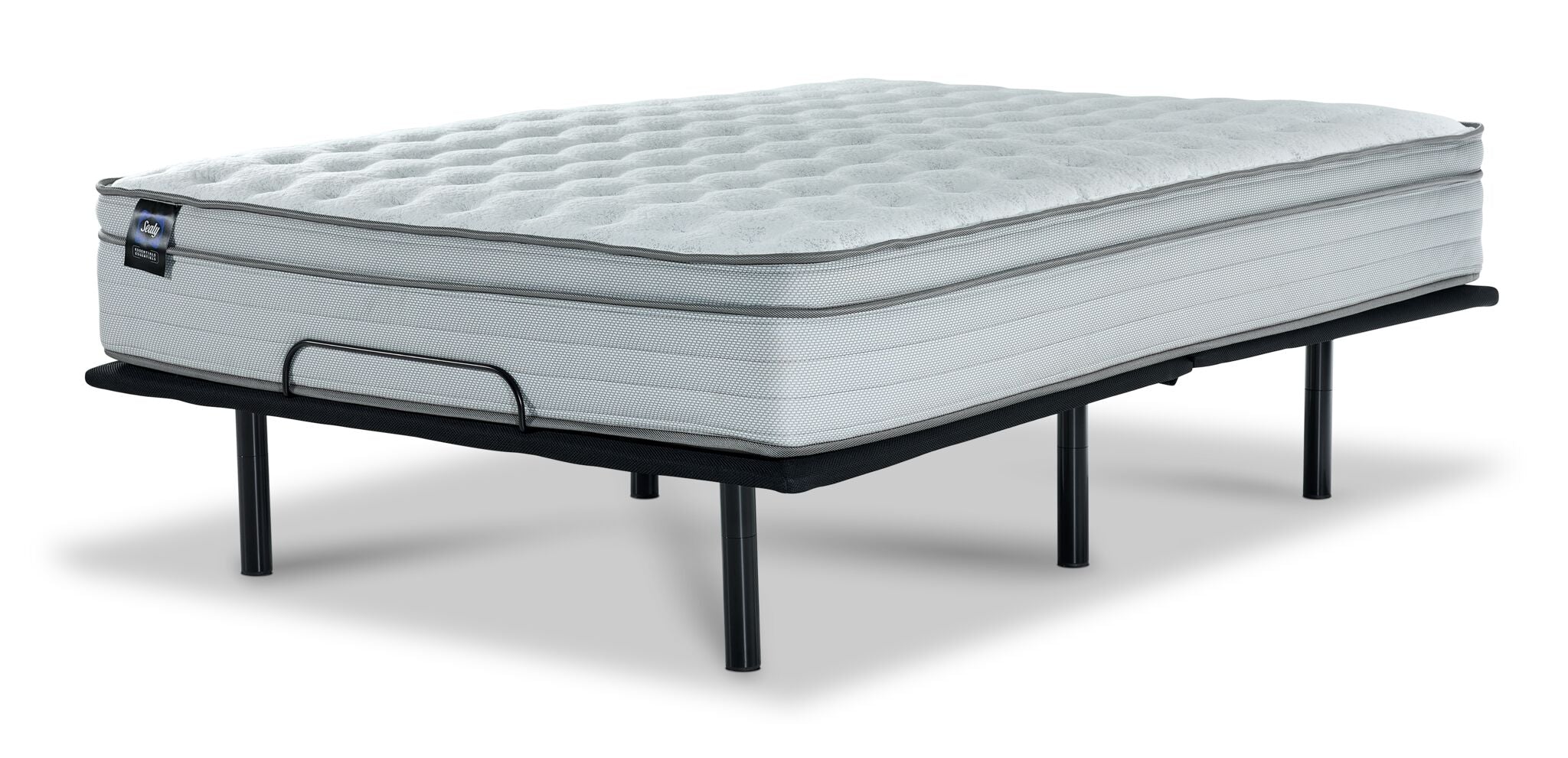 Sealy® Essentials Remy II Firm Eurotop King Mattress and L2 Motion Adjustable Base 2.0 - Image 2