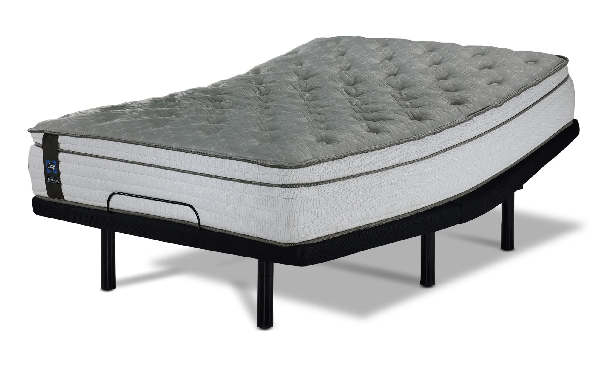 Sealy Posturepedic® Correct Comfort 5 Medium Eurotop Queen Mattress and L2 Motion Pro Adjustable Base