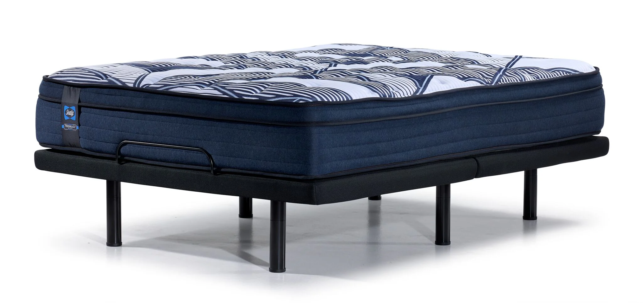 Sealy Posturepedic® Plus Sterling - Hugo II Medium Eurotop Queen Mattress L2 Motion Pro Adjustable Base - Image 2