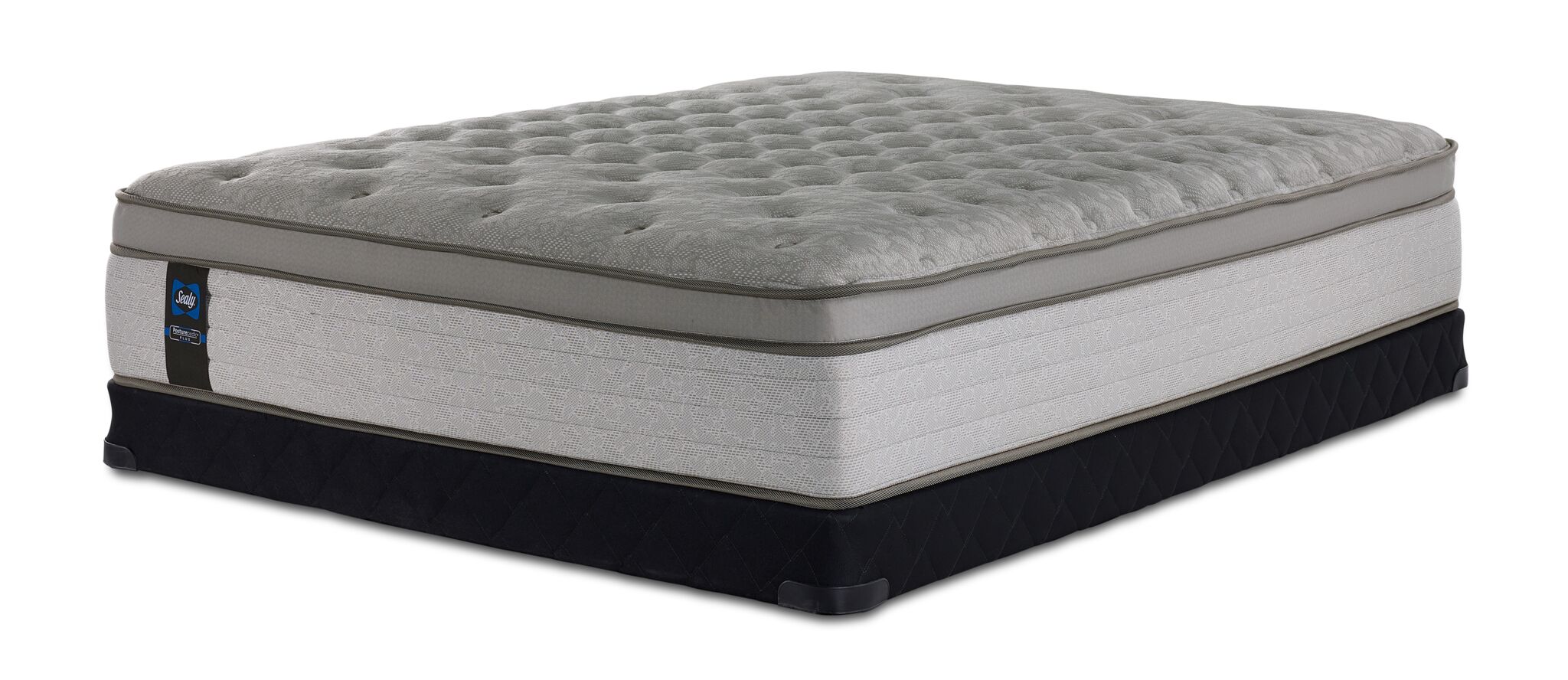 Sealy Posturepedic® Plus Sterling Milana II Luxury Plush Eurotop Queen Mattress and Low Profile Boxspring Set