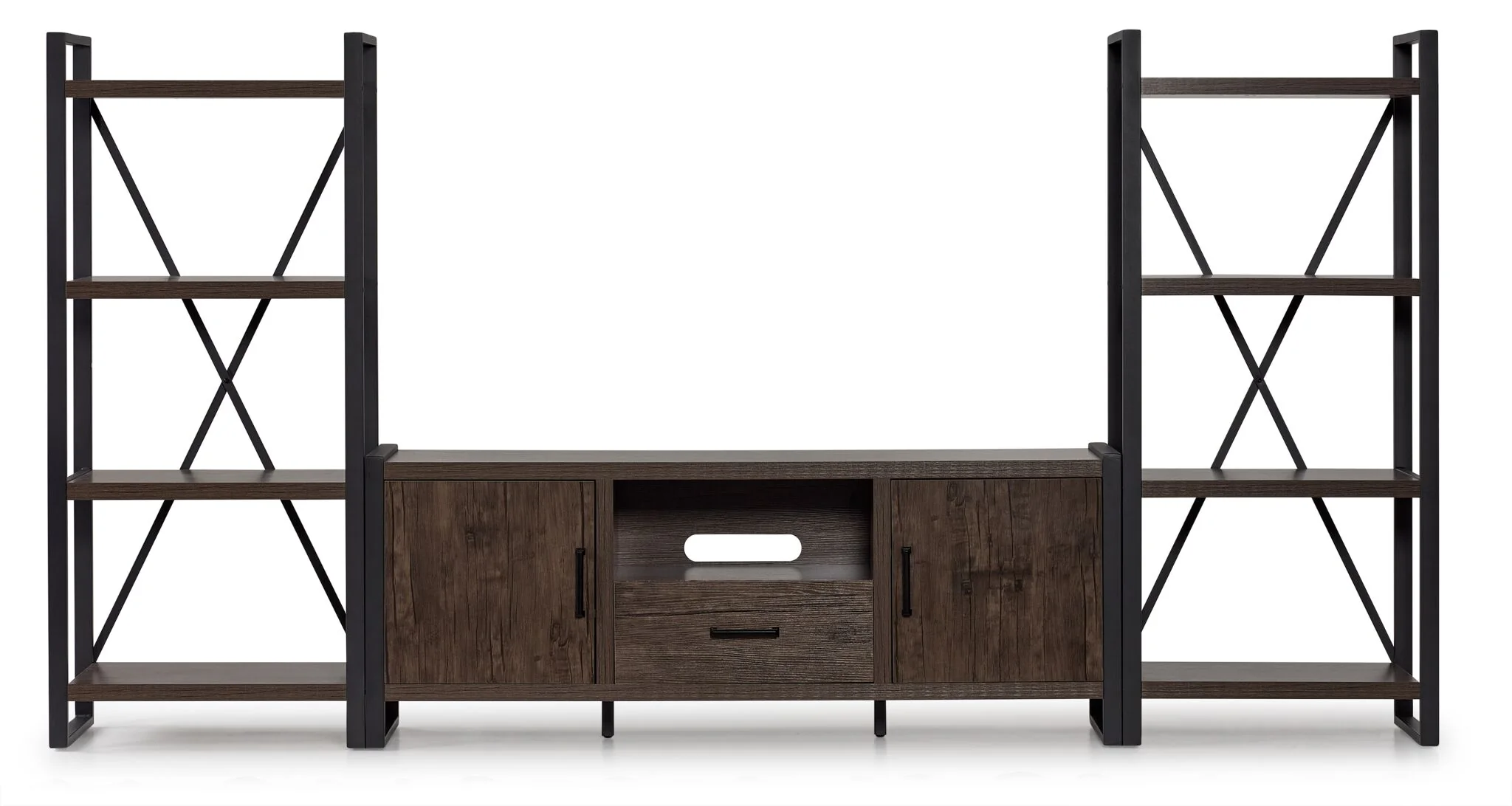 Sean 3-Piece Entertainment Wall Unit- Grey Stone - Image 2