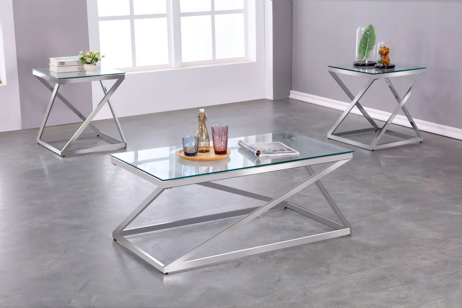 Seeley 3-Piece Coffee Table Set - Silver - Image 2