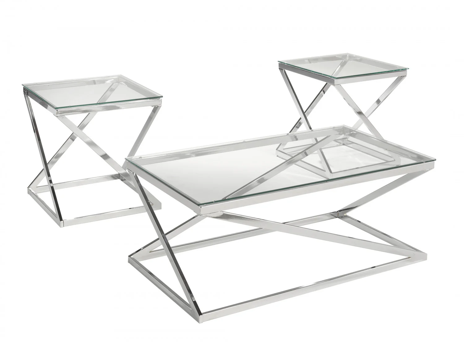 Seeley 3-Piece Coffee Table Set - Silver - Image 3