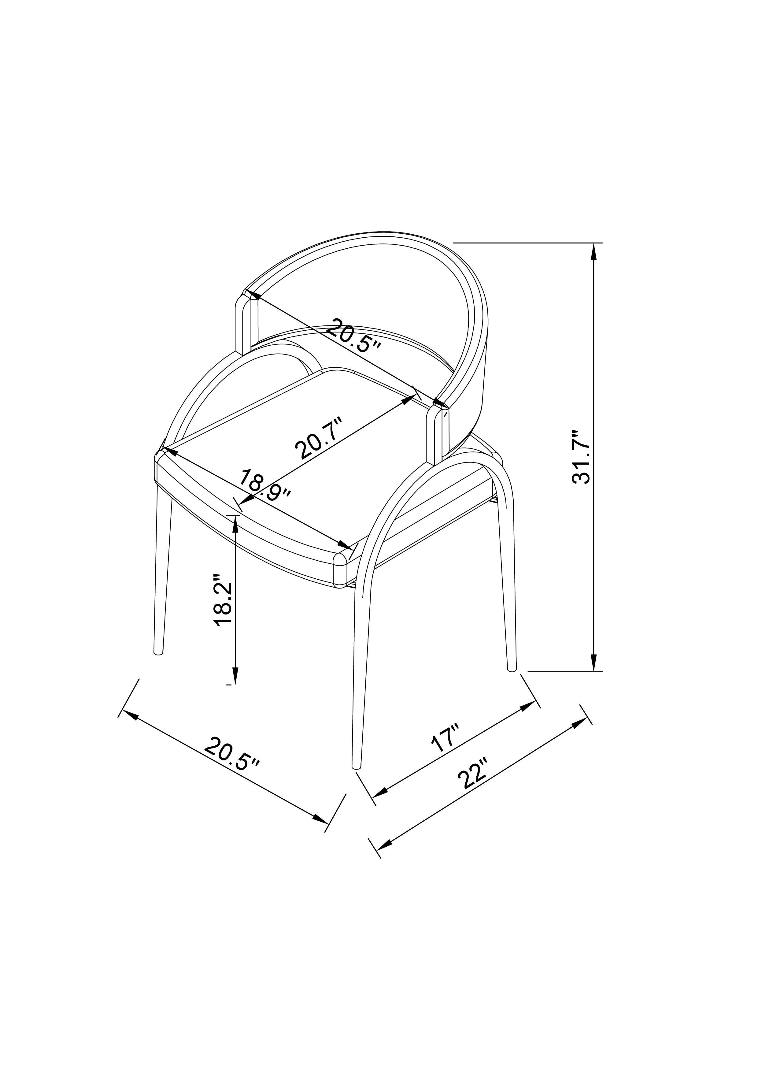 Sena Dining Chair - Grey/Black - Set of Two - Image 5