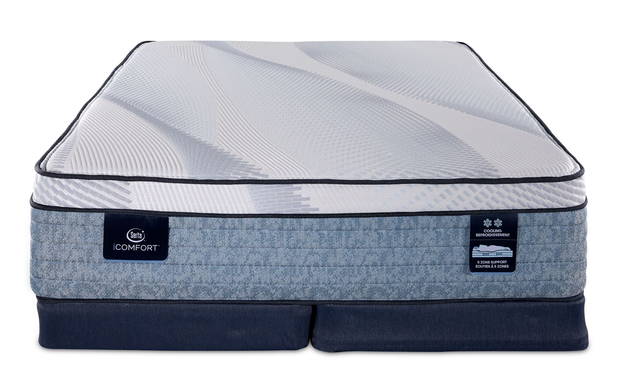 Serta iComfort® AIR 3 Medium Euro Top 13" King Mattress and Low Profile Split Boxspring Set - Image 2