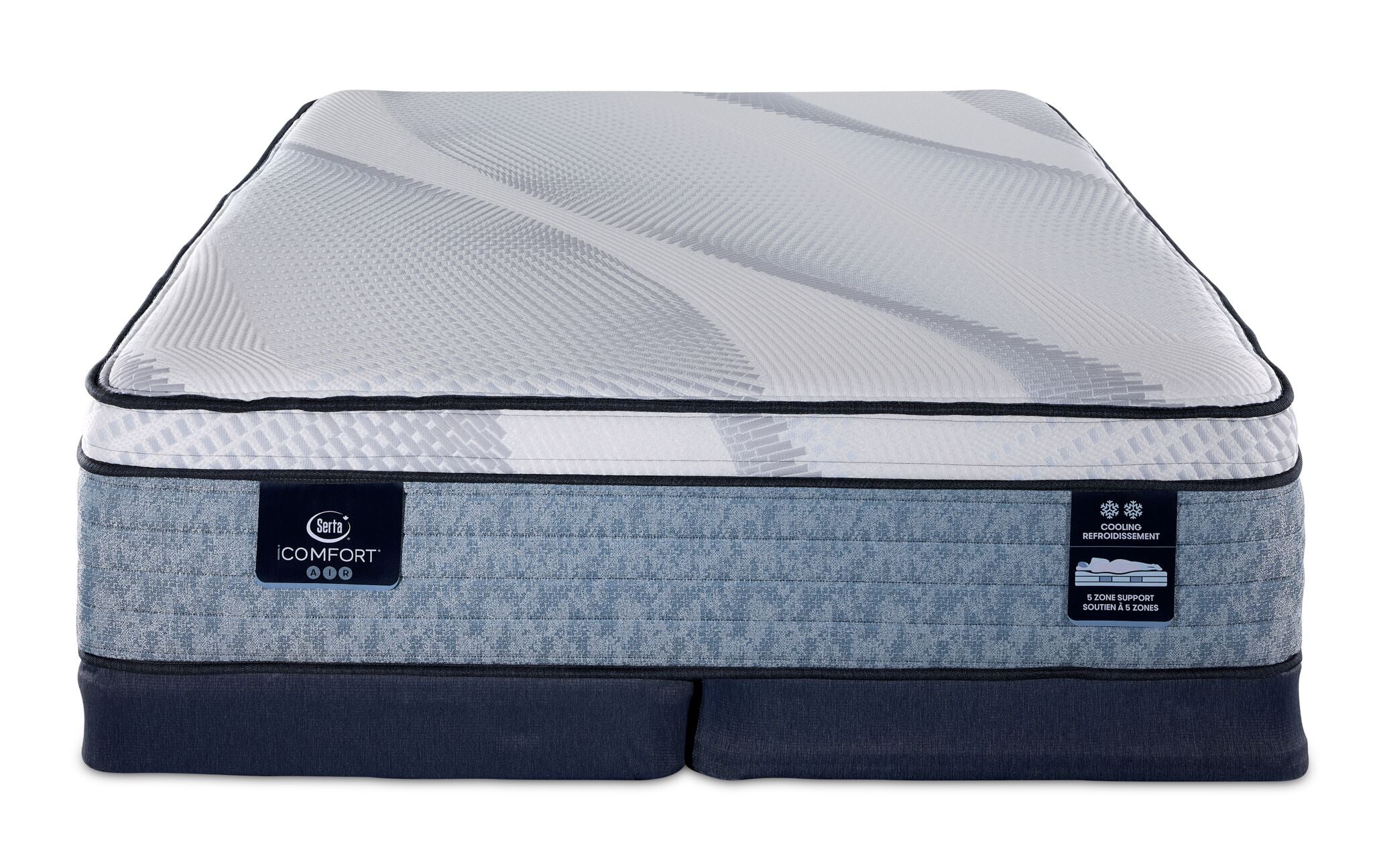 Serta iComfort® AIR 4 Plush Euro Top 14" King Mattress and Low Profile Split Boxspring Set - Image 2