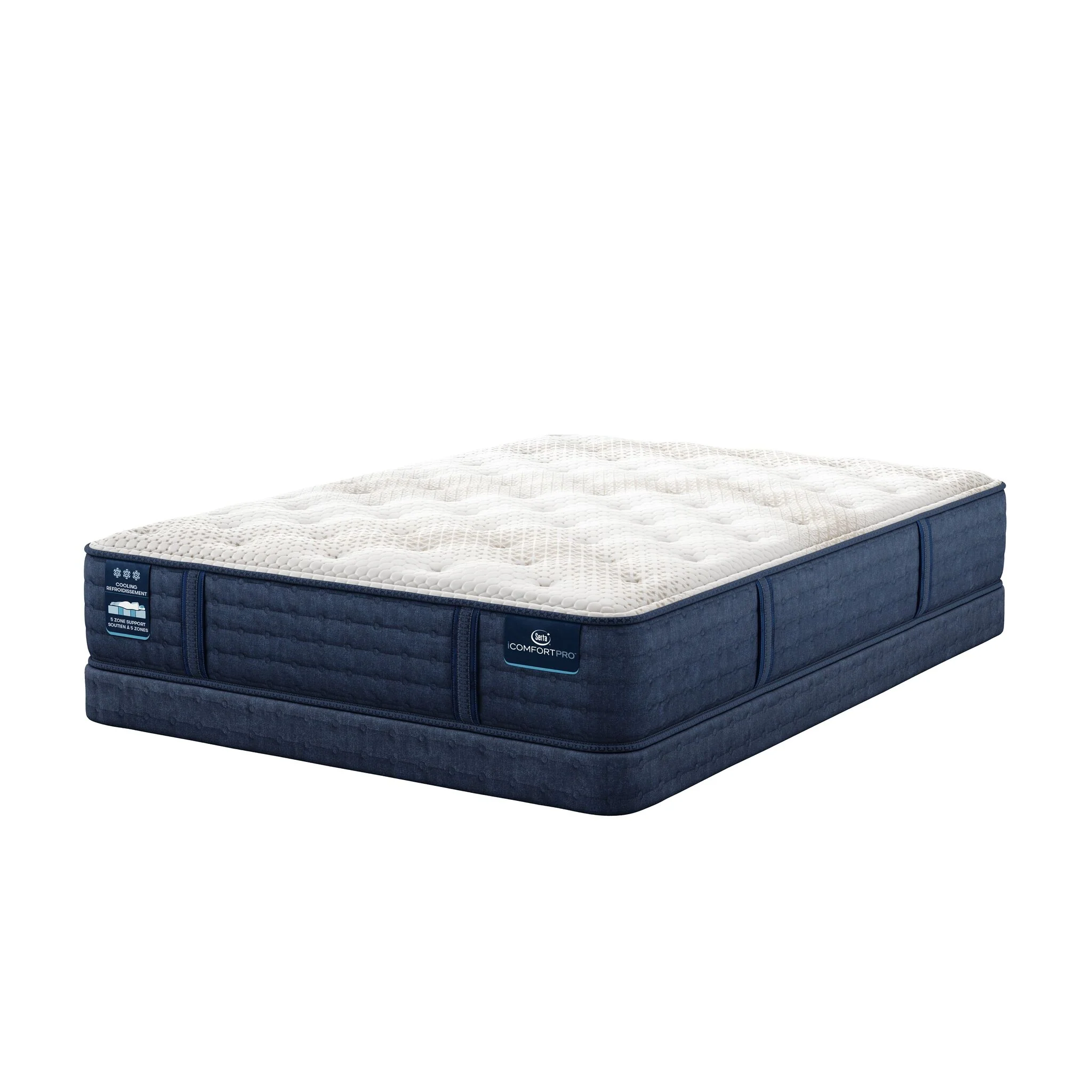 Serta iComfort PRO Scotland Plush Queen Mattress and Low Profile Boxspring Set