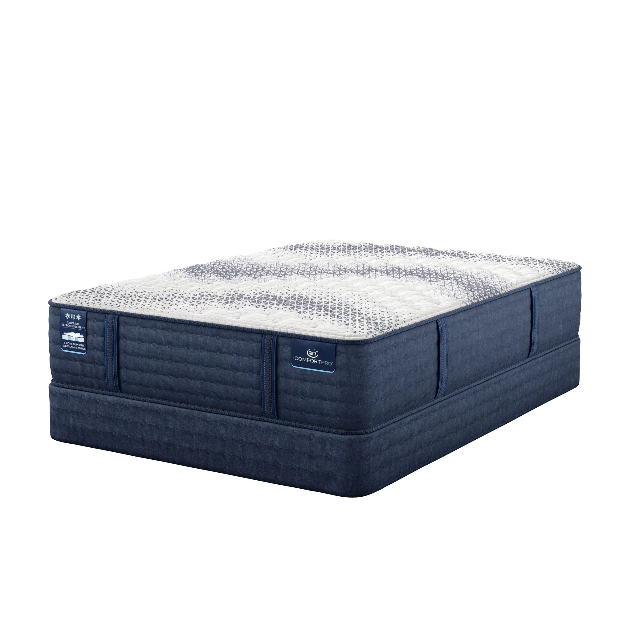 Serta iComfort PRO Tropea Tight Top Firm Queen Mattress and Split Boxspring Set