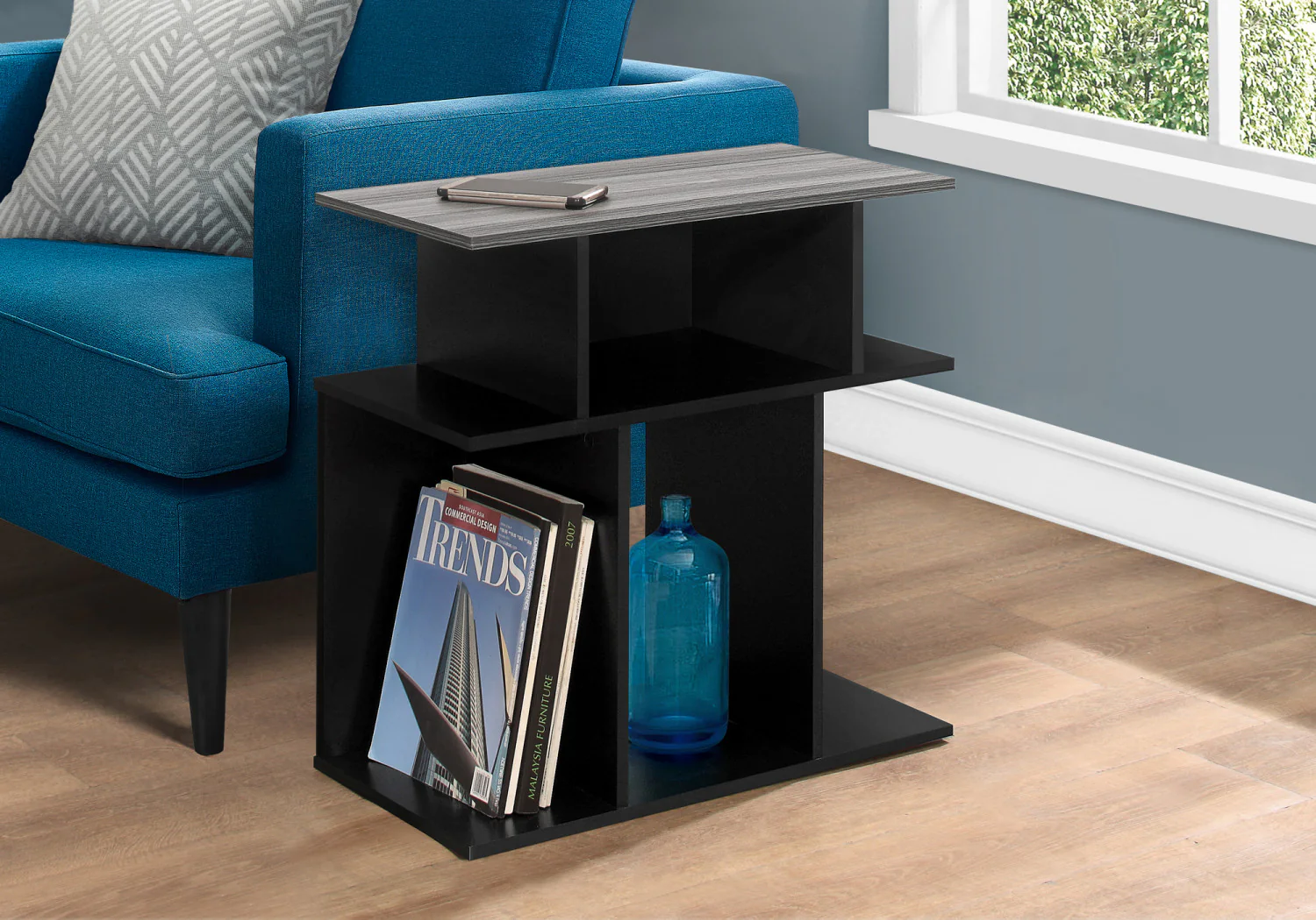 Seville Side Table - Black/Grey - Image 2