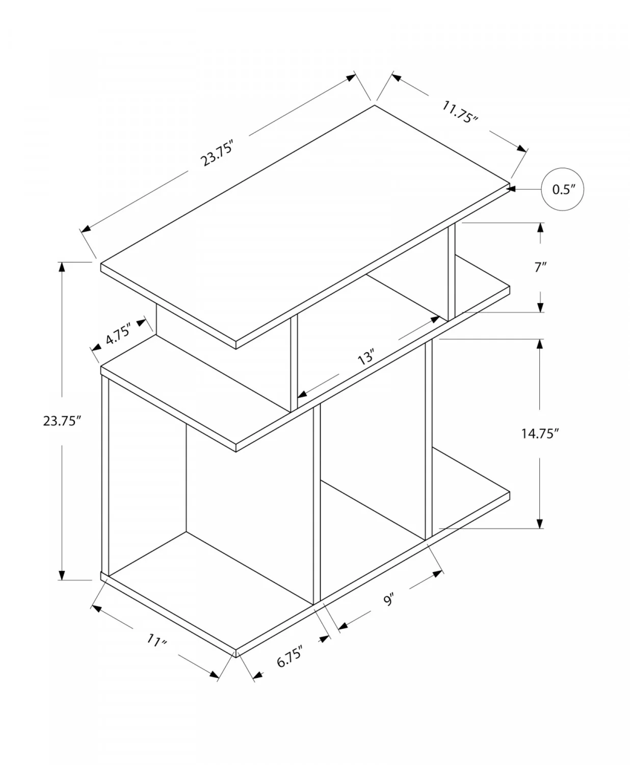 Seville Side Table - Taupe - Image 3