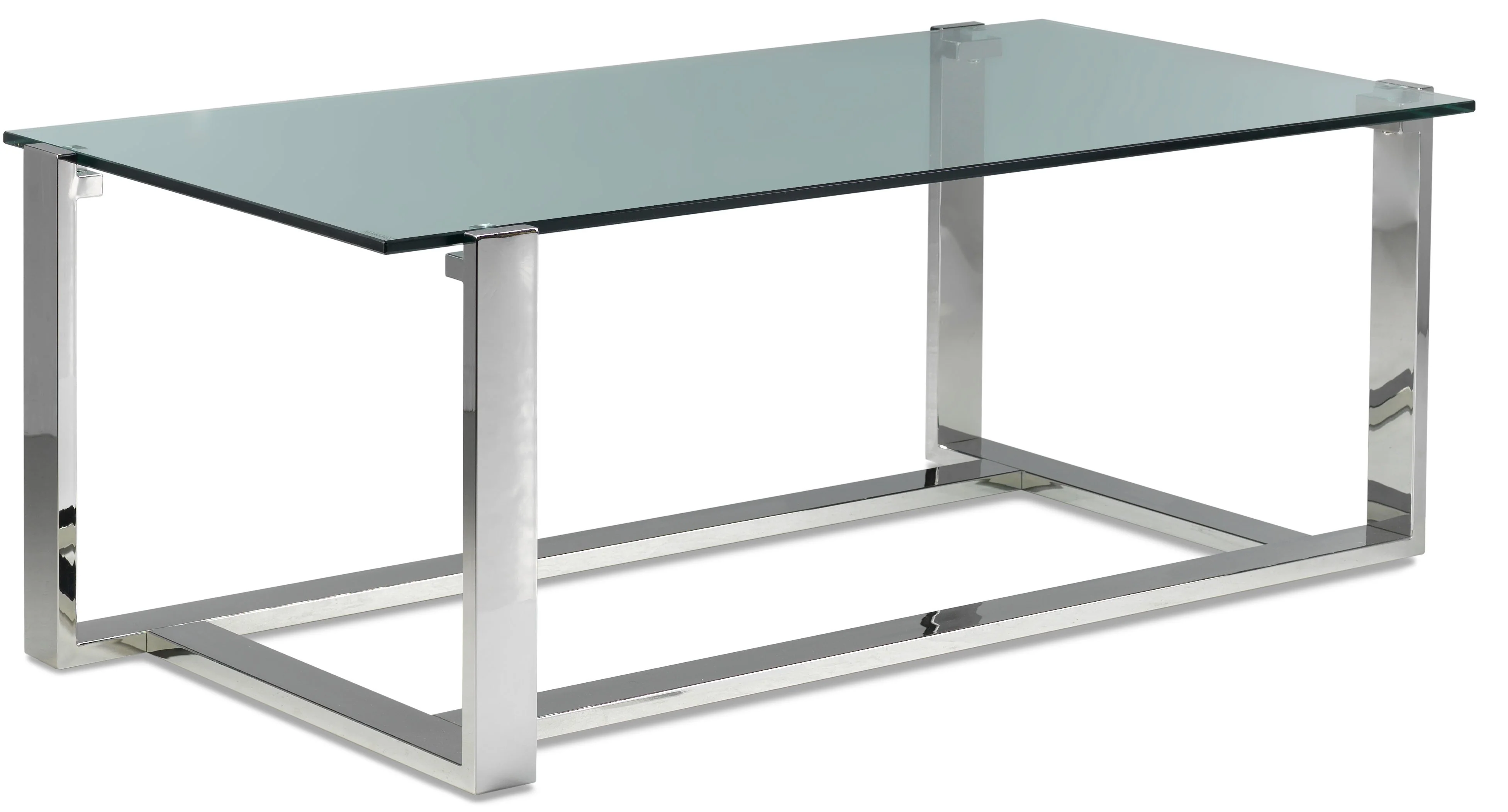 Sidney Coffee Table and Two End Tables - Stainless Steel and Glass - Image 2