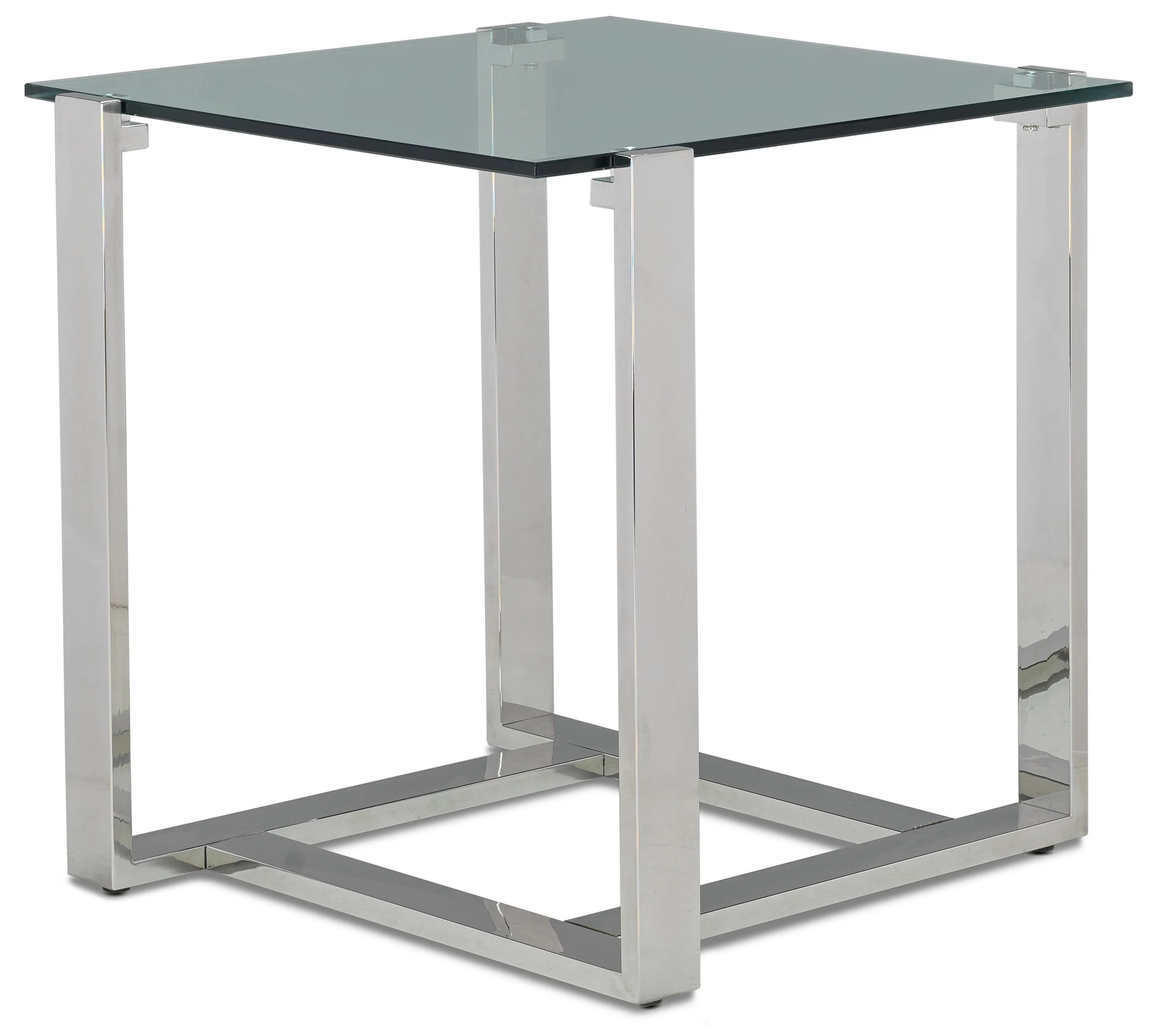 Sidney Coffee Table and Two End Tables - Stainless Steel and Glass - Image 3