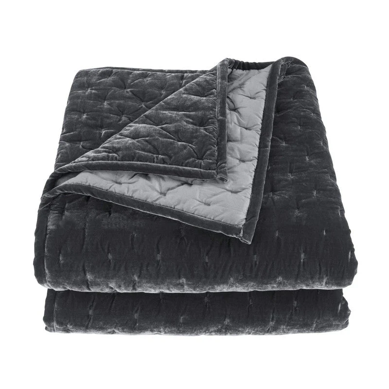 Sierpnia Silk Look Velvet Queen Quilt - Slate - Image 2
