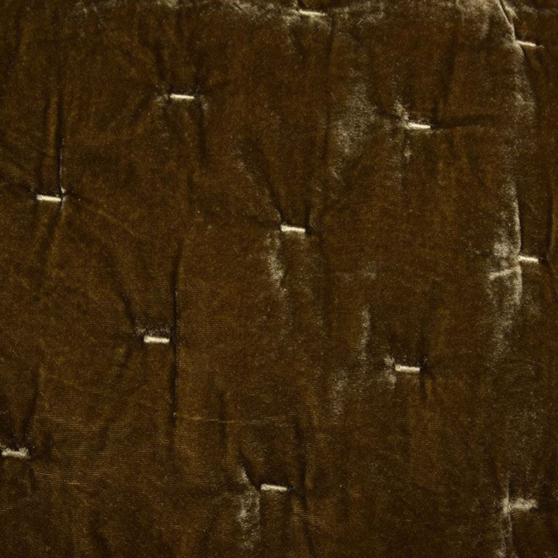Sierpnia Silk Look Velvet Twin Quilt - Green Ochre - Image 3