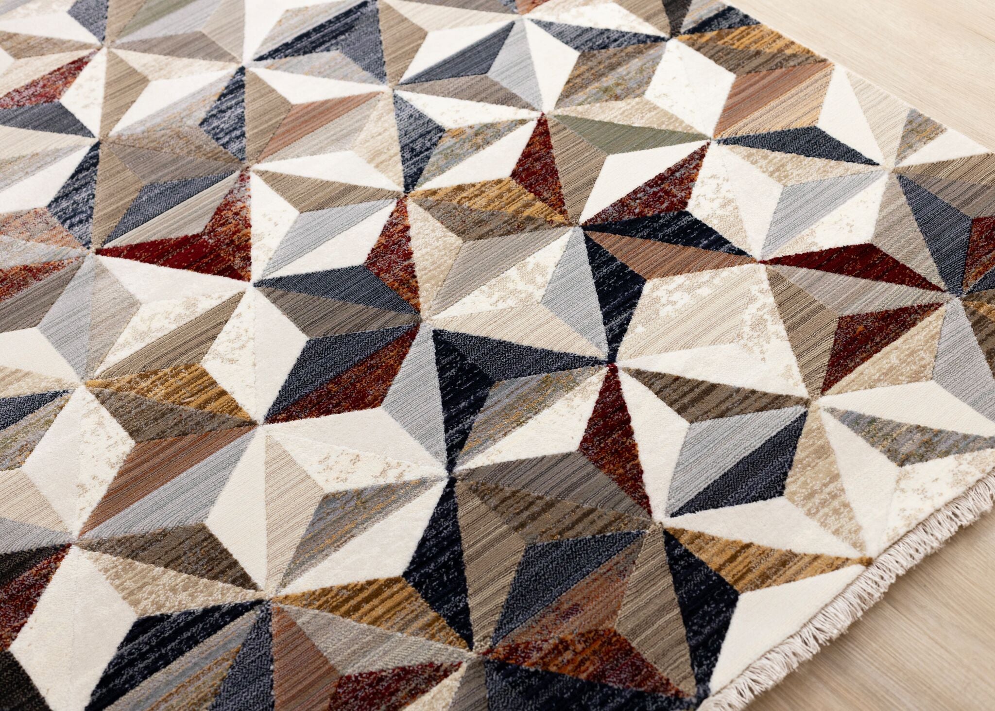 Sierra Prism 5'3" x 7'10" Geometric Star Area Rug - Cream - Image 2