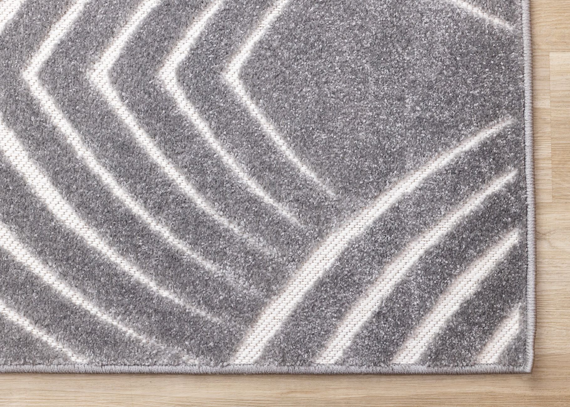 Silver Arches 6'7" x 9'10" Geometric Area Rug - Grey, White - Image 4