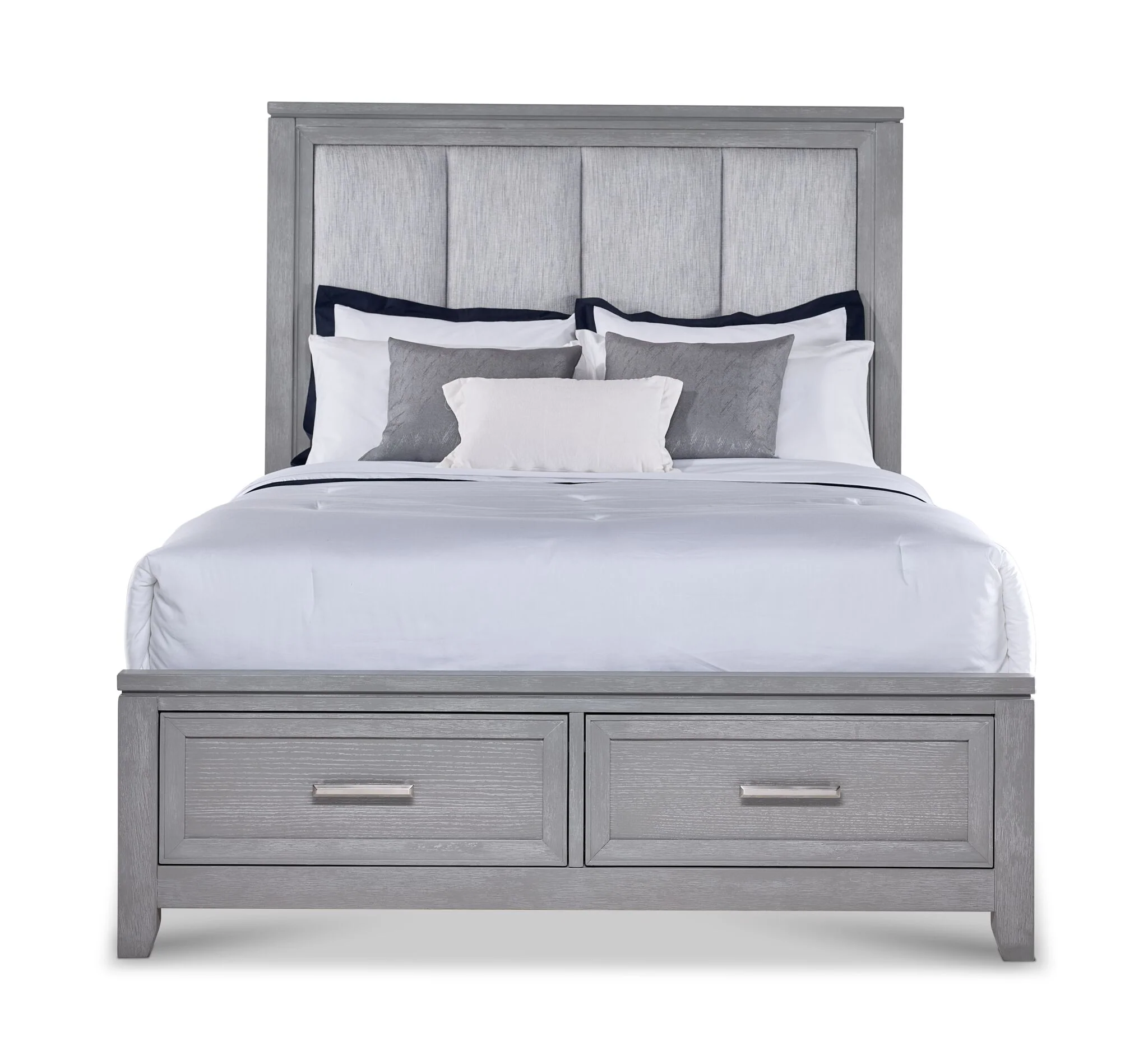 Silverstone 3-Piece Queen Storage Bed - Mist Grey - Image 2