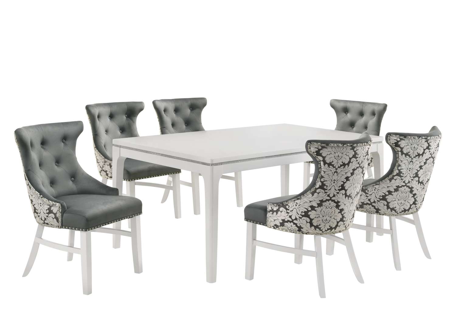Silvia Dining Chair - White, Grey - Image 2