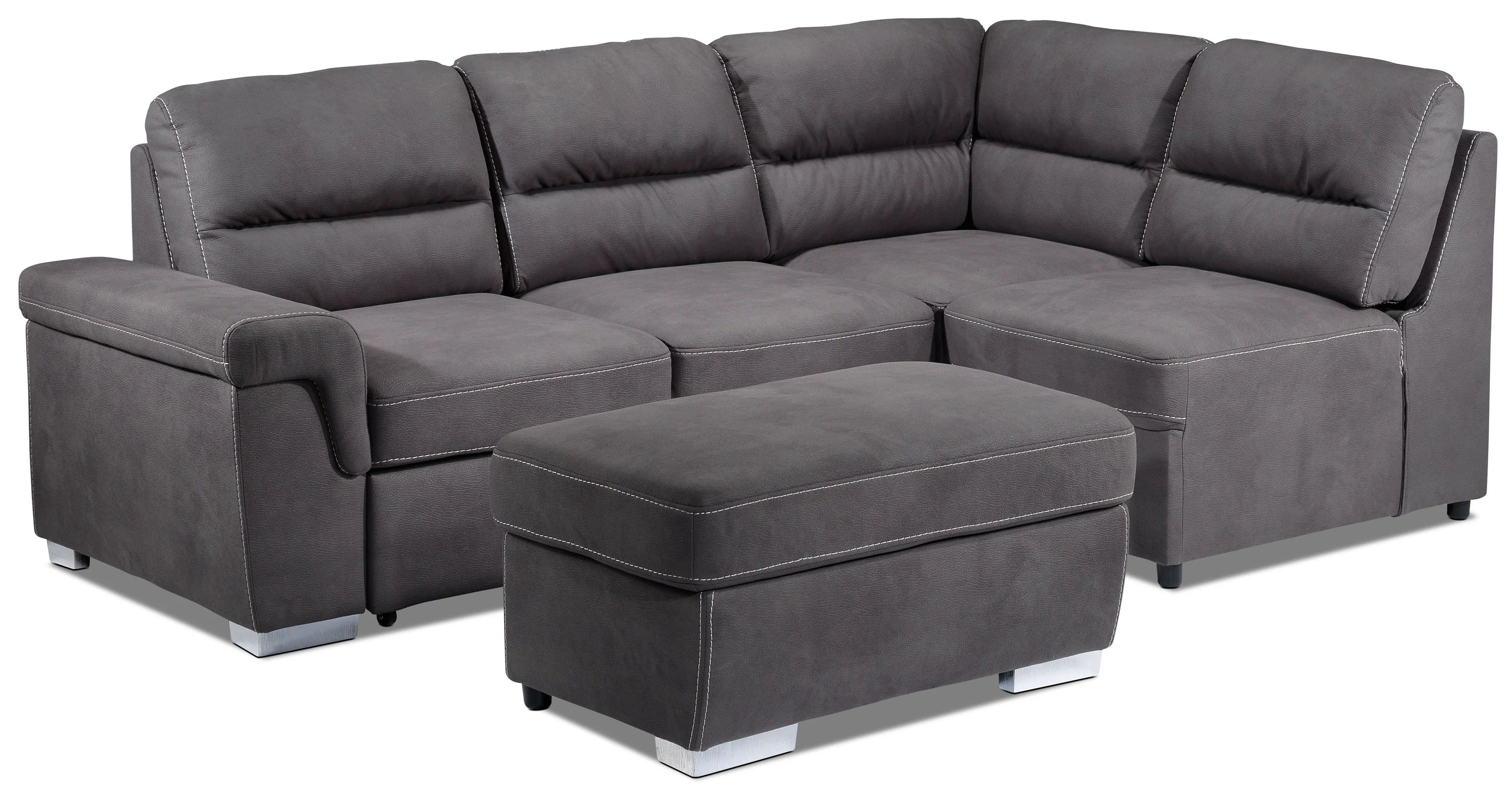 Simone 3-Piece Sectional with Left-Facing Pop-Up Bed - Charcoal - Image 16