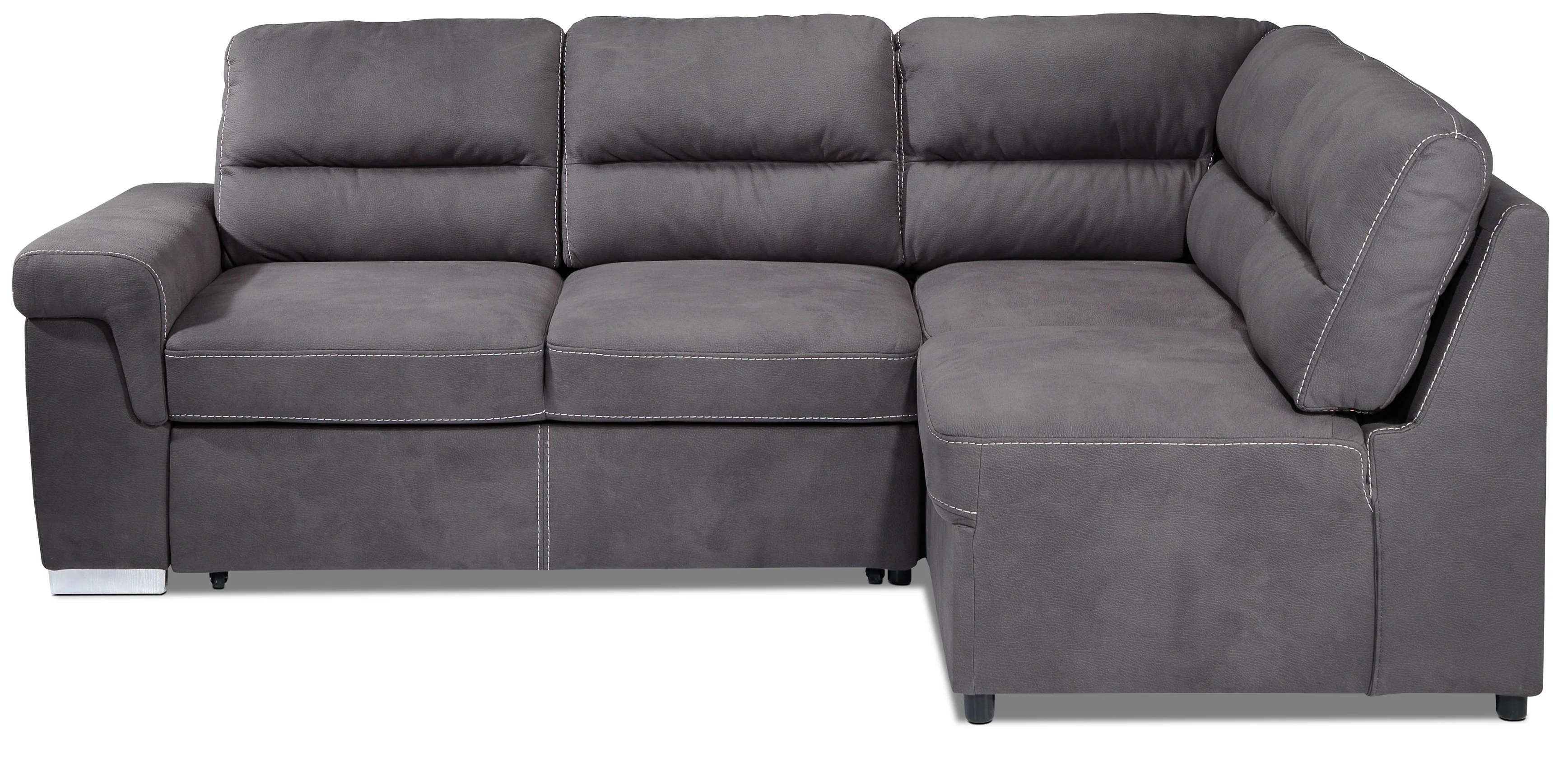 Simone 3-Piece Sectional with Left-Facing Pop-Up Bed - Charcoal - Image 7