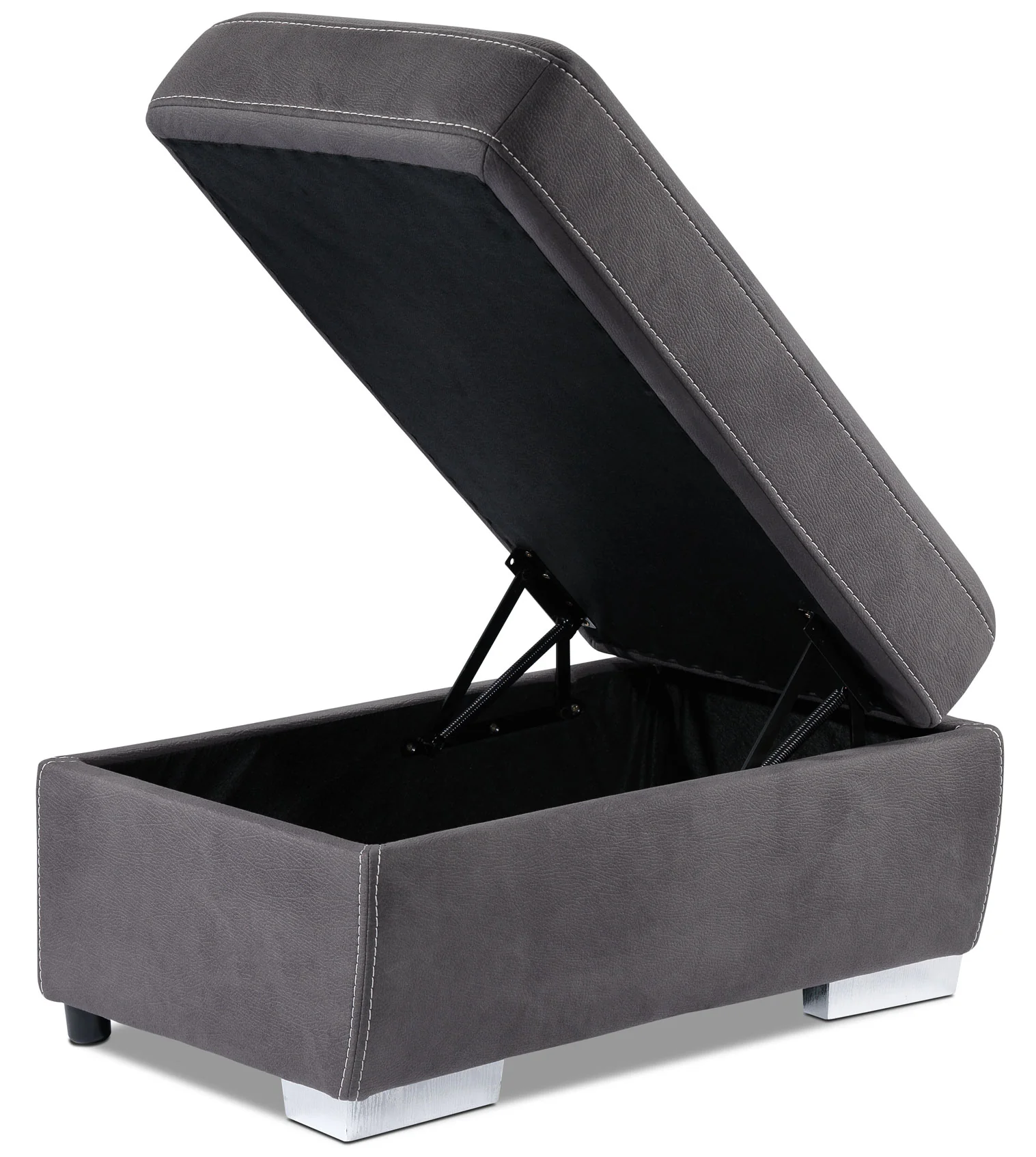 Simone 3-Piece Sectional with Left-Facing Pop-Up Bed - Charcoal - Image 9