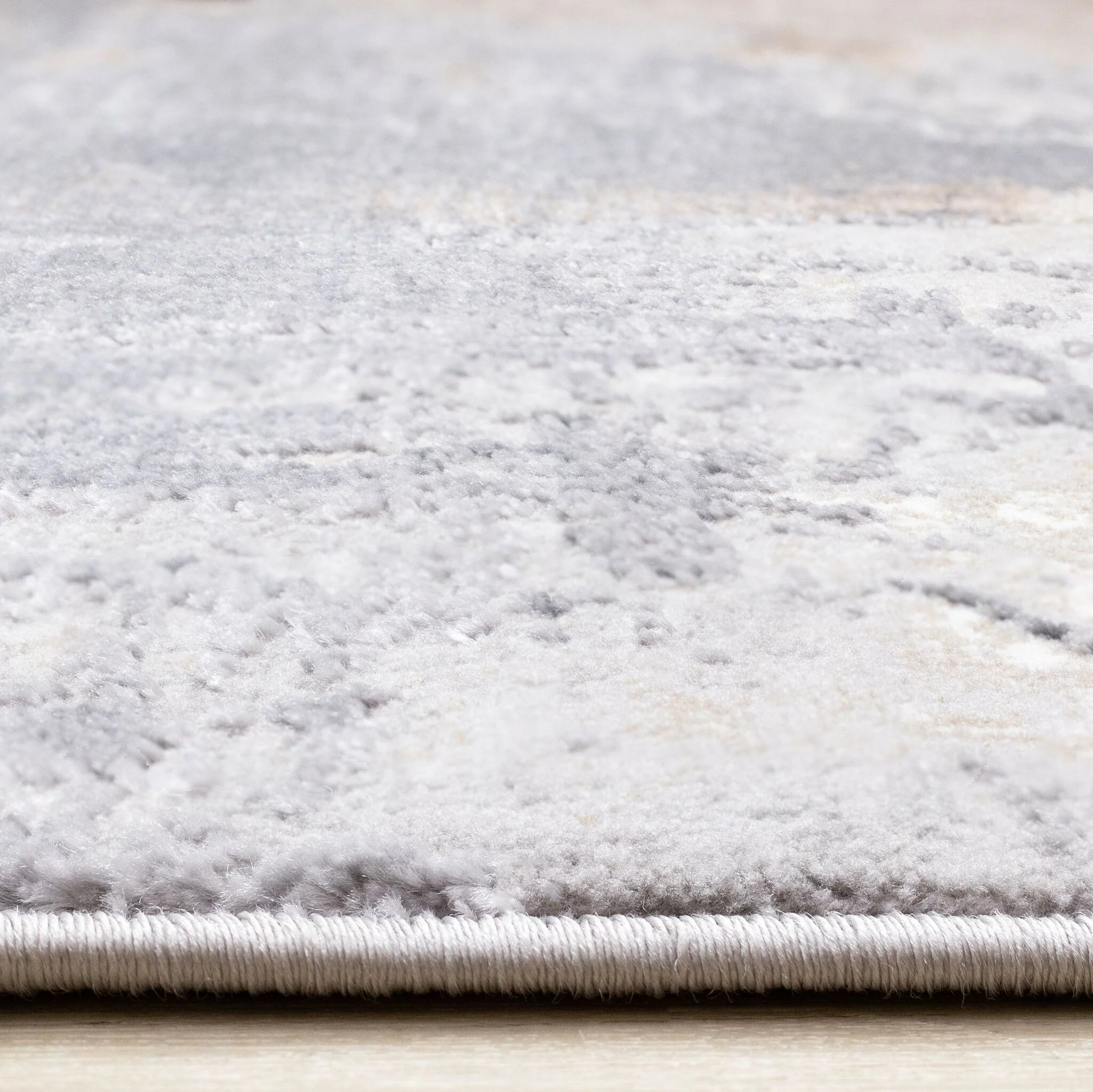 Smoky Terrain 6'7" x 9'6" Distressed Design Area Rug - Taupe, White, Brown - Image 7