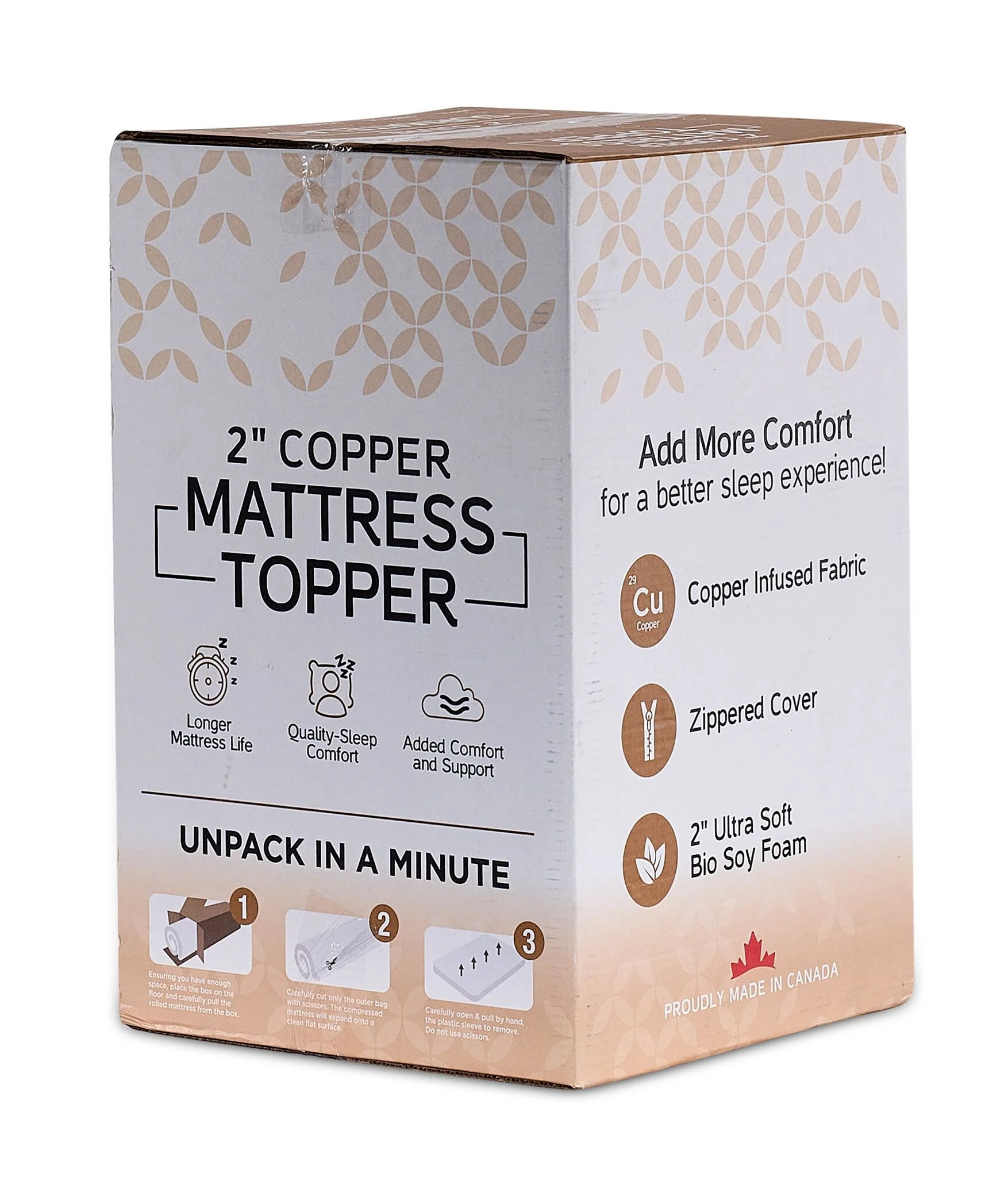 So Sleepy 2" Copper Full Mattress Topper - Image 3