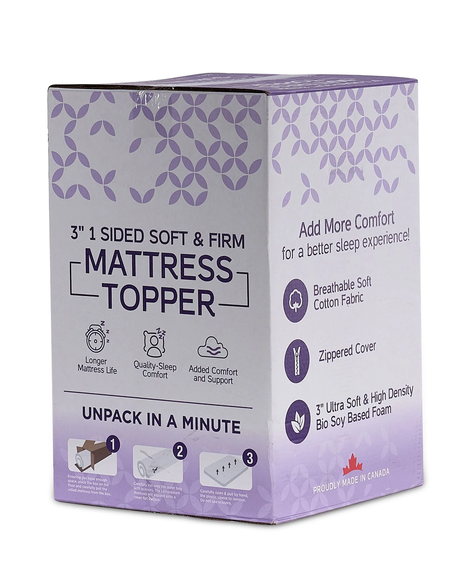 So Sleepy 3" One-Sided Soft and Firm Full Mattress Topper - Image 3