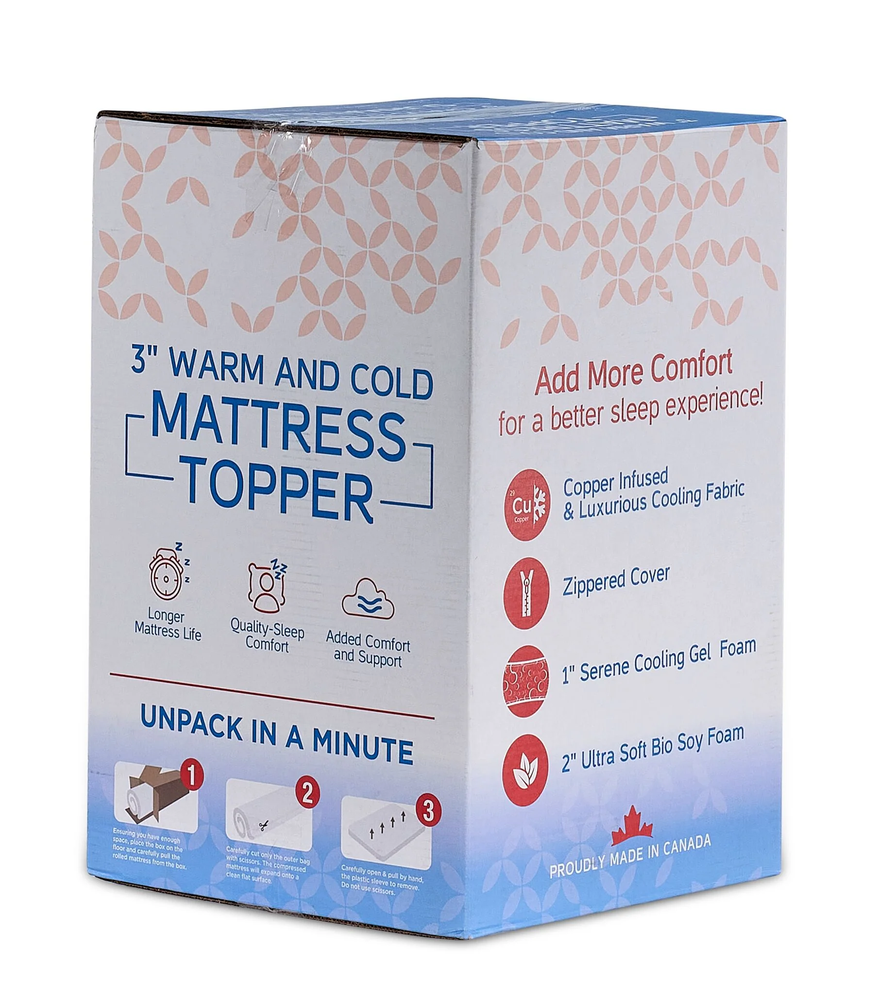 So Sleepy 3" Warm and Cold Twin Mattress Topper - Image 5
