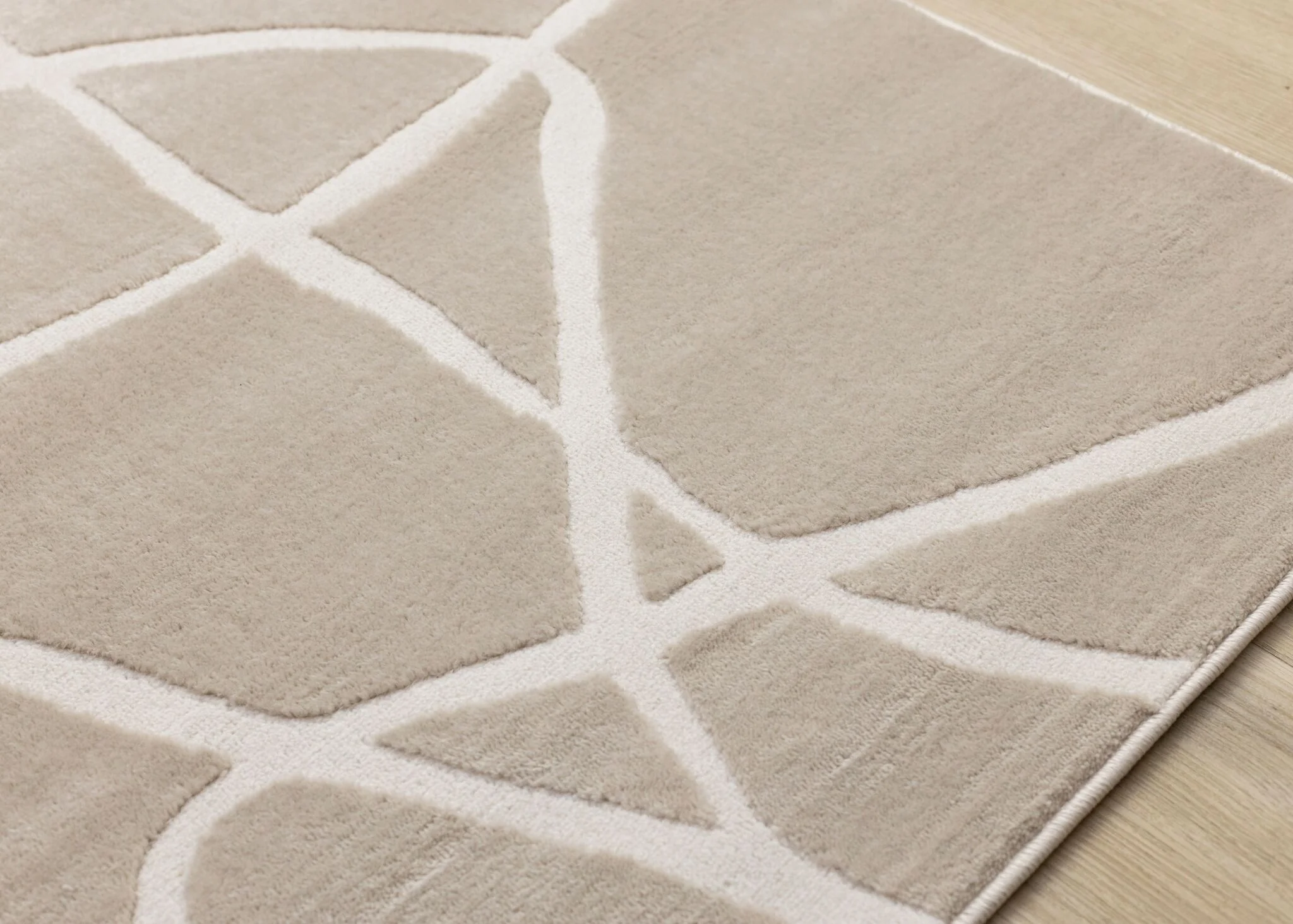 Soft Currents 6'7" x 9'6" Organic Line Design Area Rug - Beige, Cream - Image 3