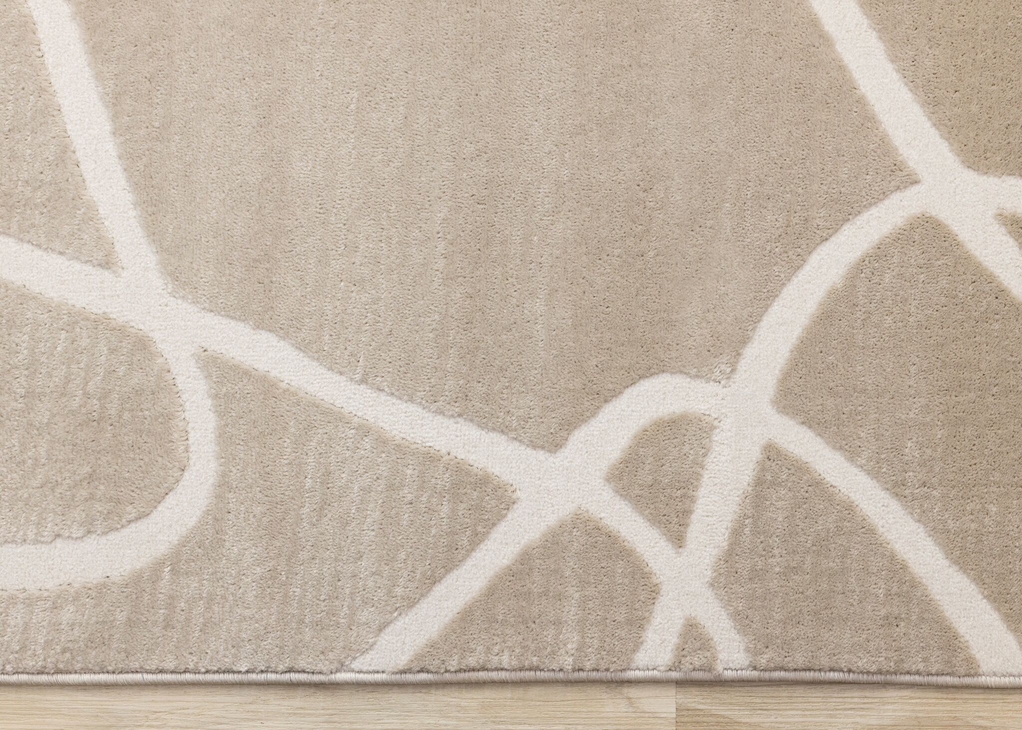 Soft Currents 6'7" x 9'6" Organic Line Design Area Rug - Beige, Cream - Image 4