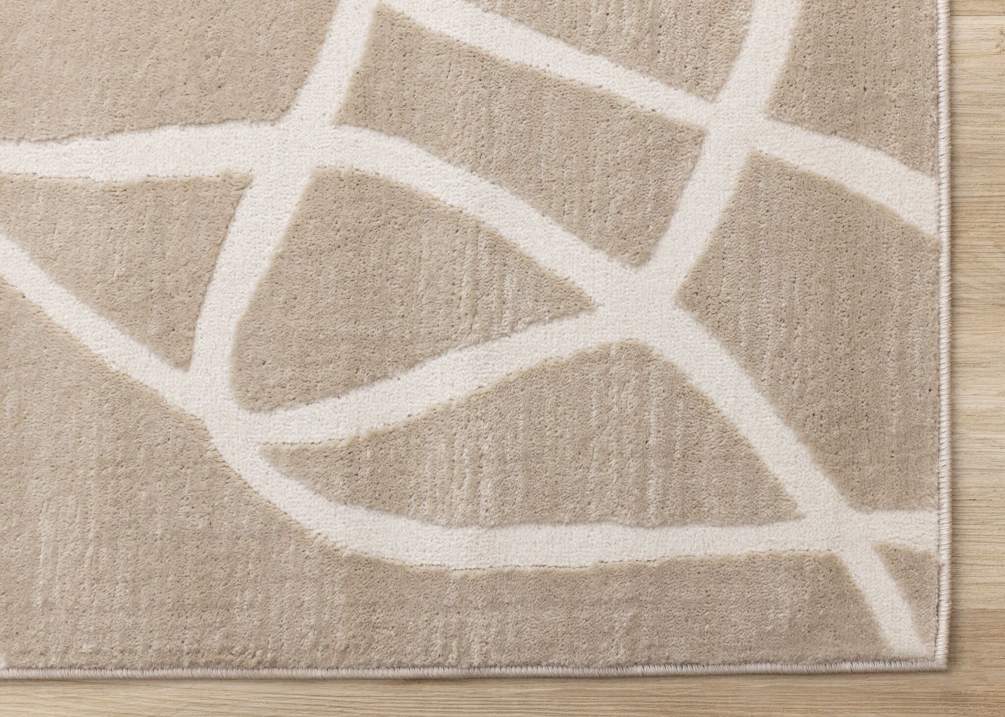 Soft Currents 6'7" x 9'6" Organic Line Design Area Rug - Beige, Cream - Image 6