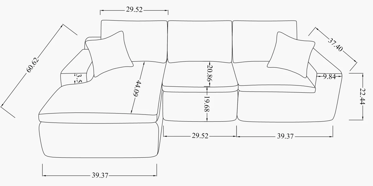 Soho All Foam Sectional - Brown - Image 10