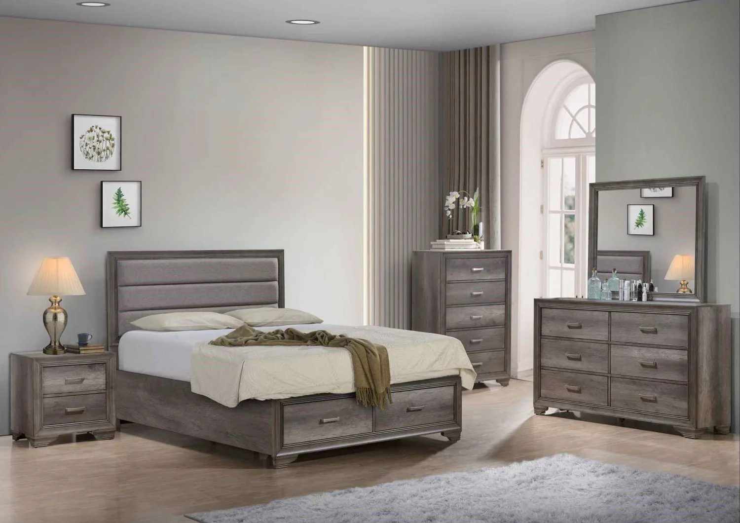 Sophie 3-Piece Queen Storage Bed - Weathered Grey - Image 2