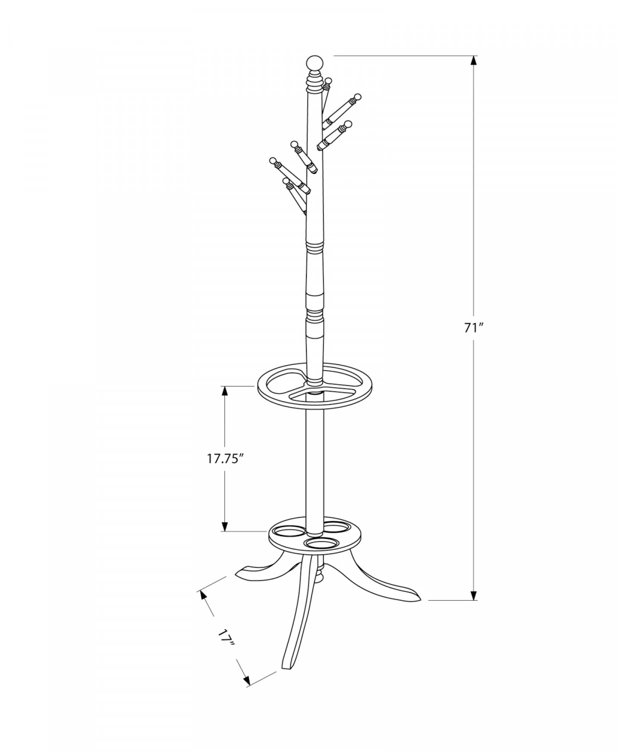Sorell Coat Rack - Dark Brown - Image 3