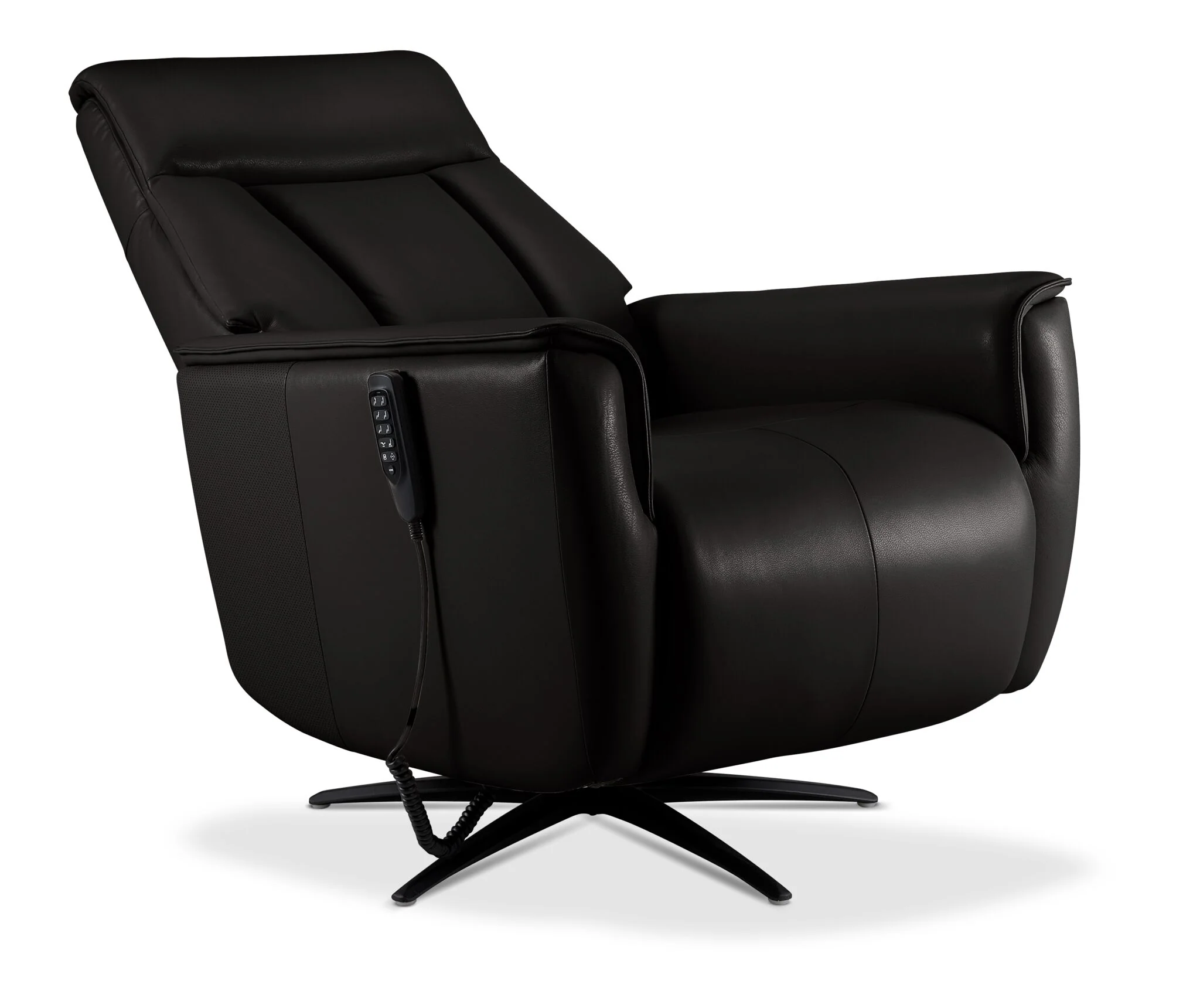 In Harmony - Sorrento Leather Dual Power Recliner - Black - Image 4