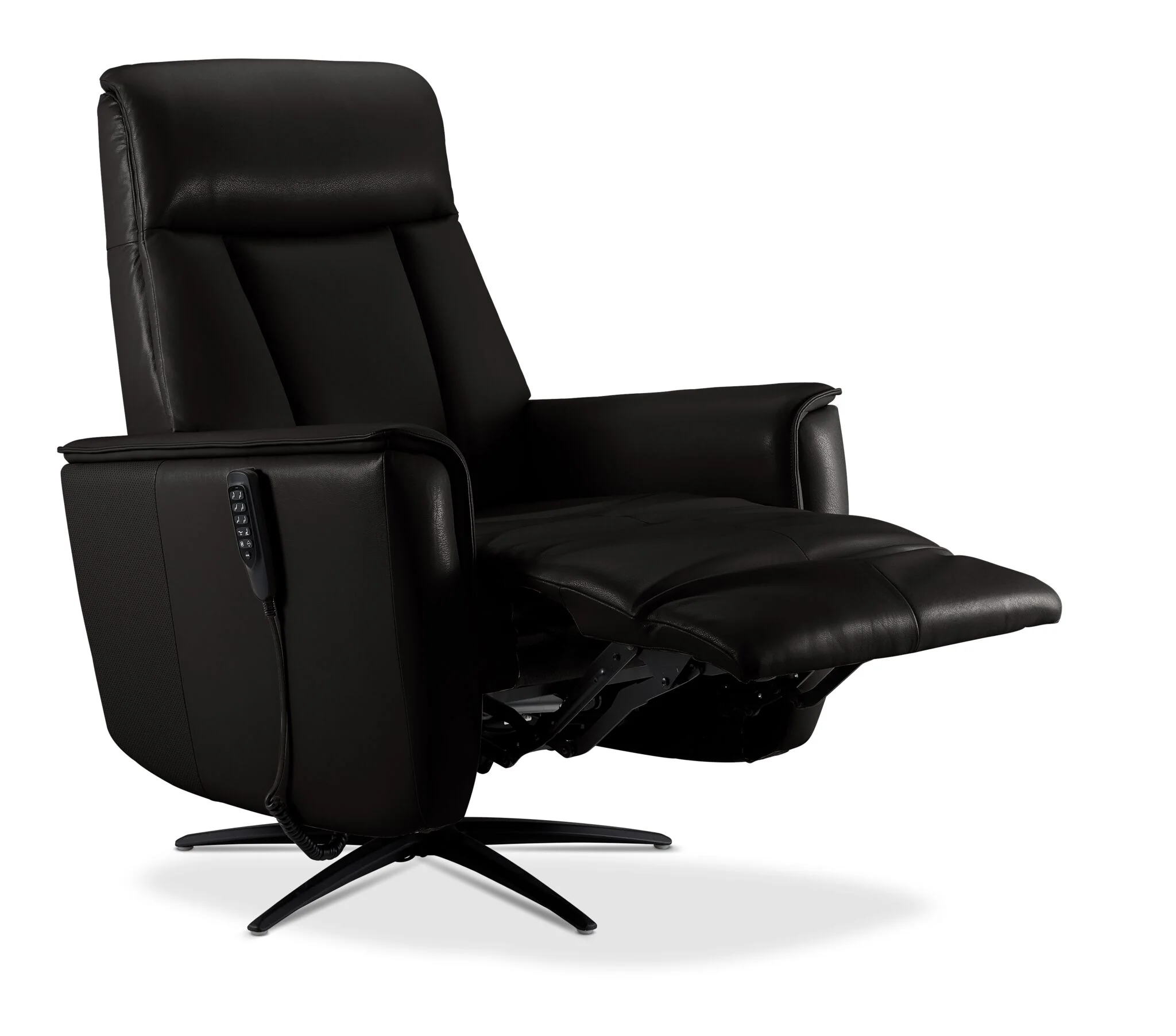 In Harmony - Sorrento Leather Dual Power Recliner - Black - Image 6