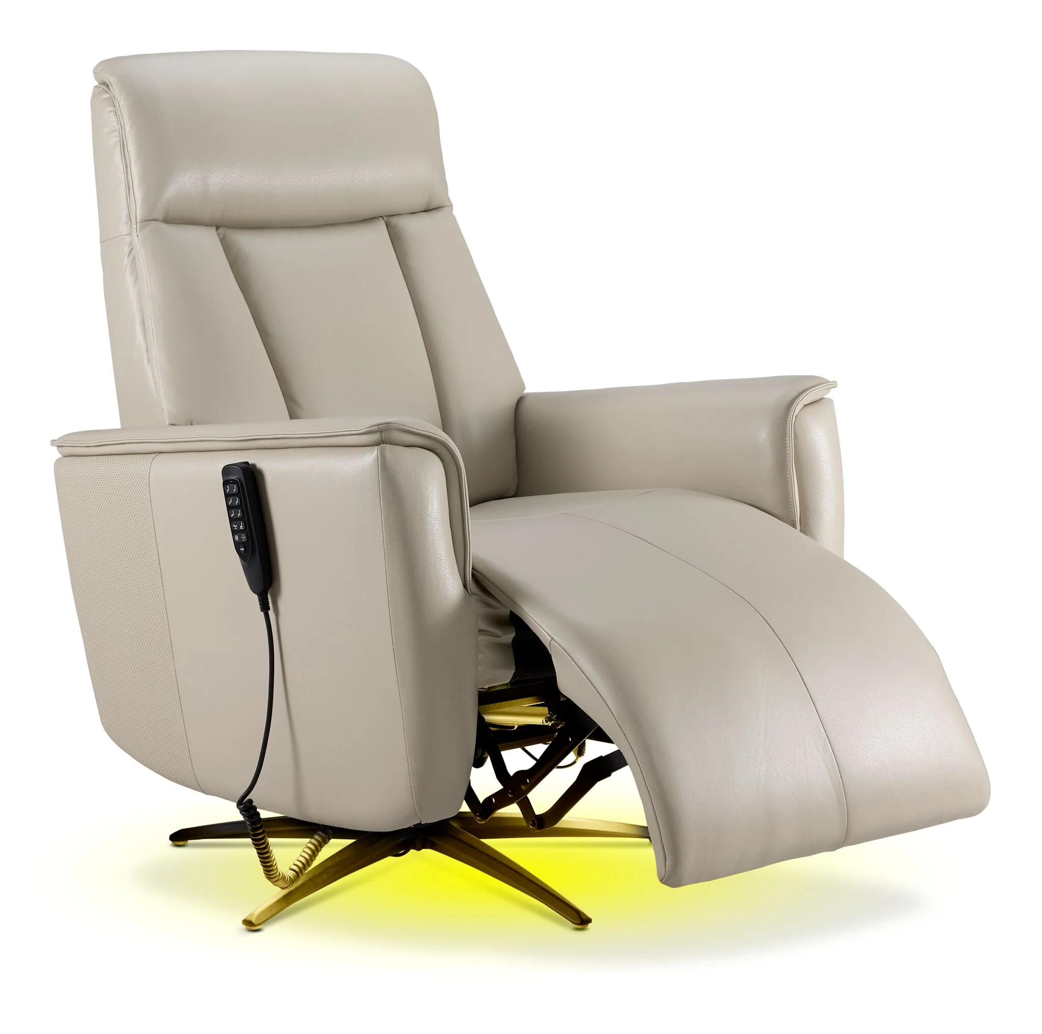 In Harmony - Sorrento Leather Dual Power Recliner - Cream - Image 10