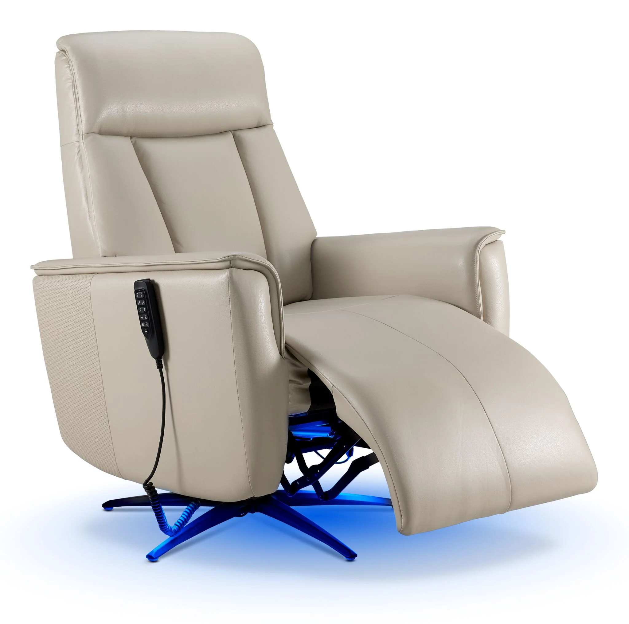 In Harmony - Sorrento Leather Dual Power Recliner - Cream - Image 11