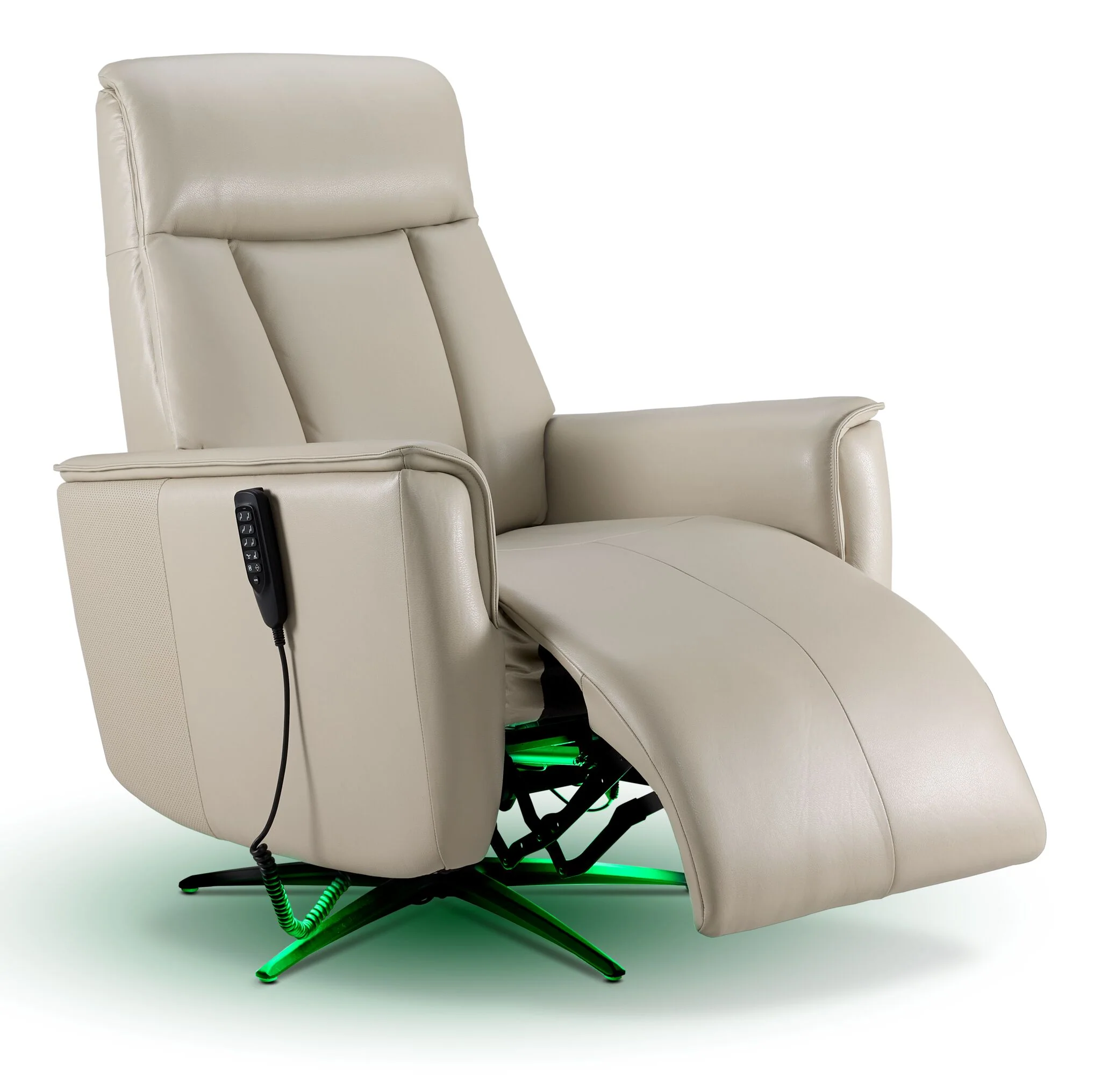 In Harmony - Sorrento Leather Dual Power Recliner - Cream - Image 12