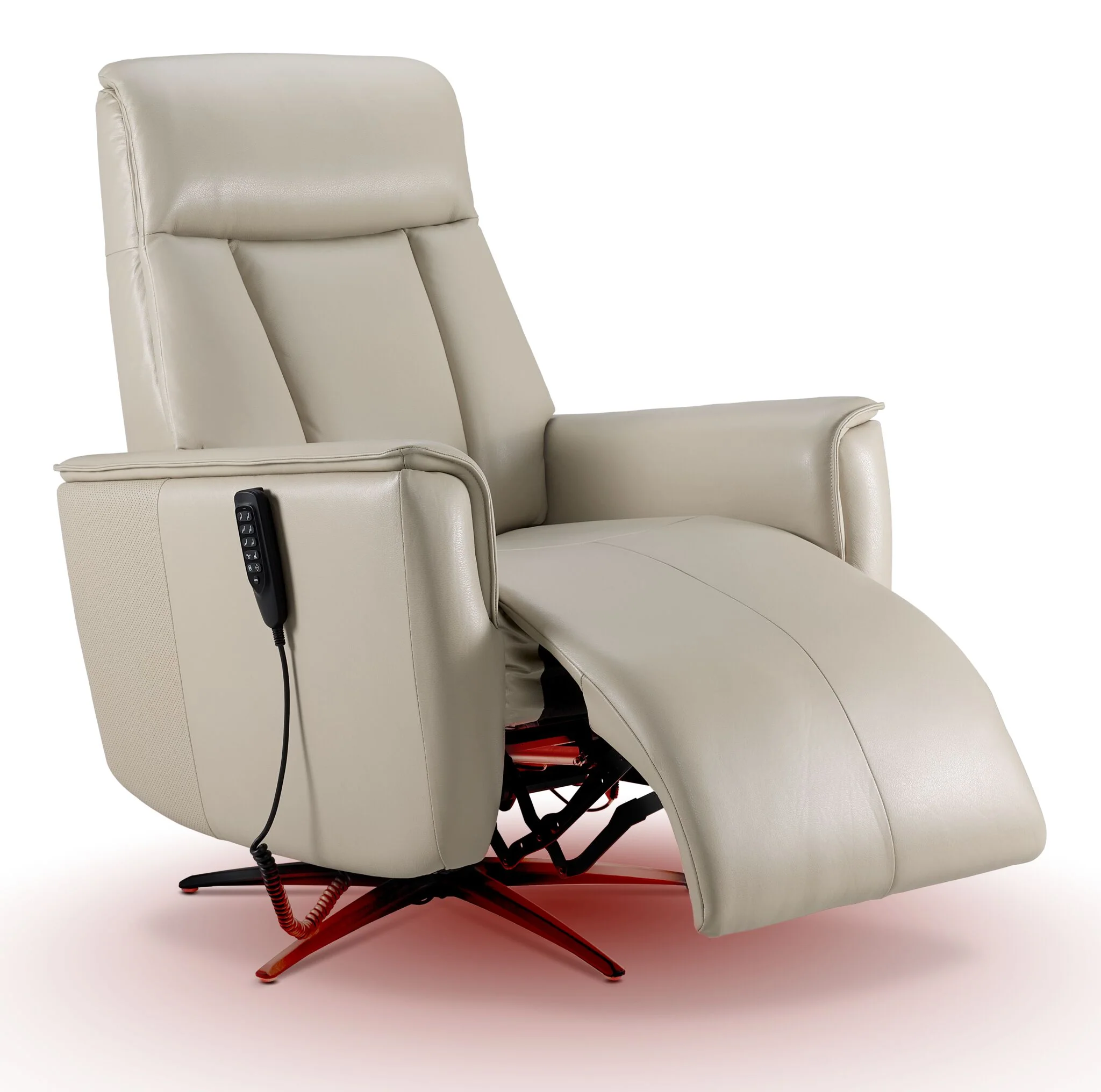 In Harmony - Sorrento Leather Dual Power Recliner - Cream - Image 13